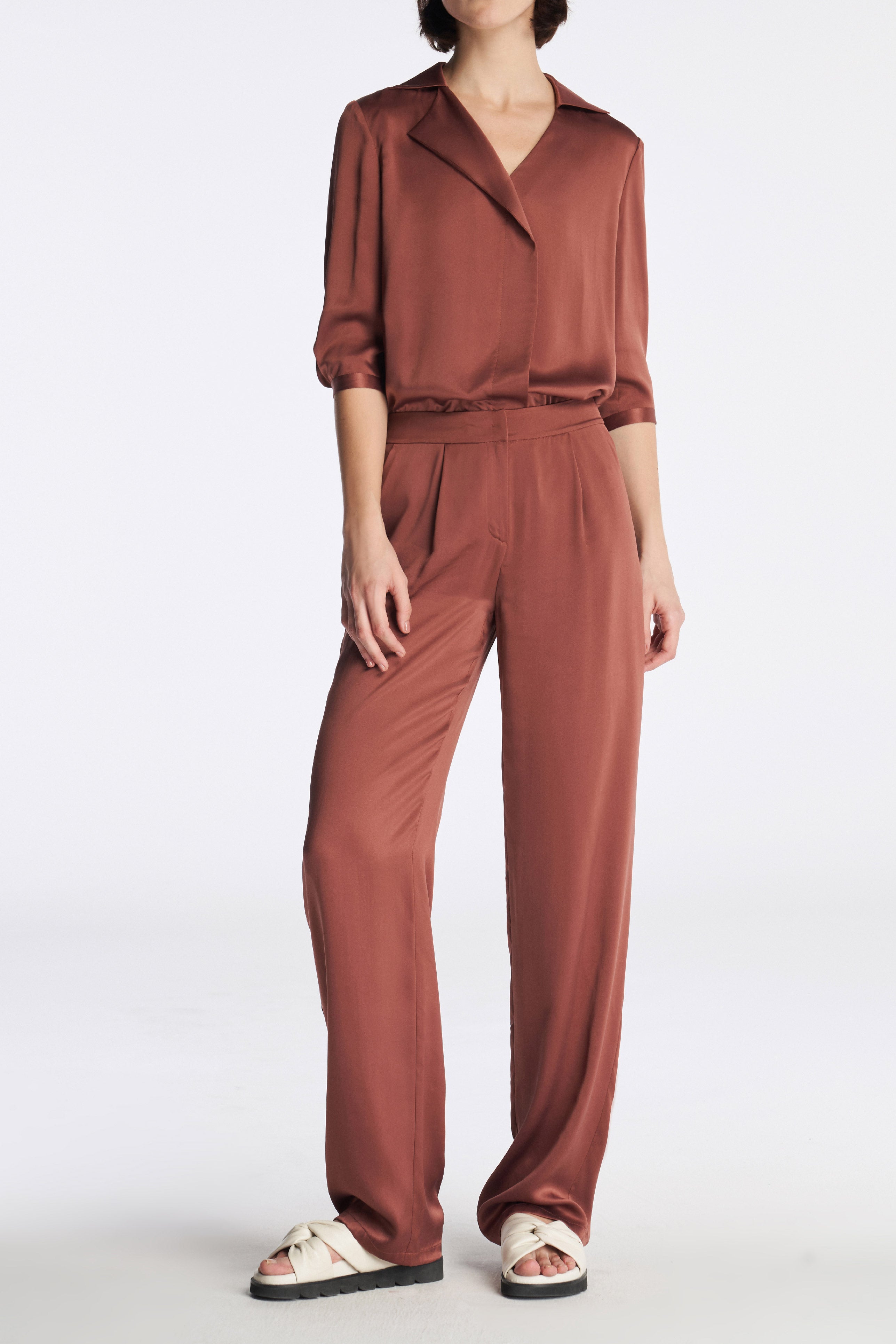 Laurèl Asymmetric Sun-Protective Silk Blouse