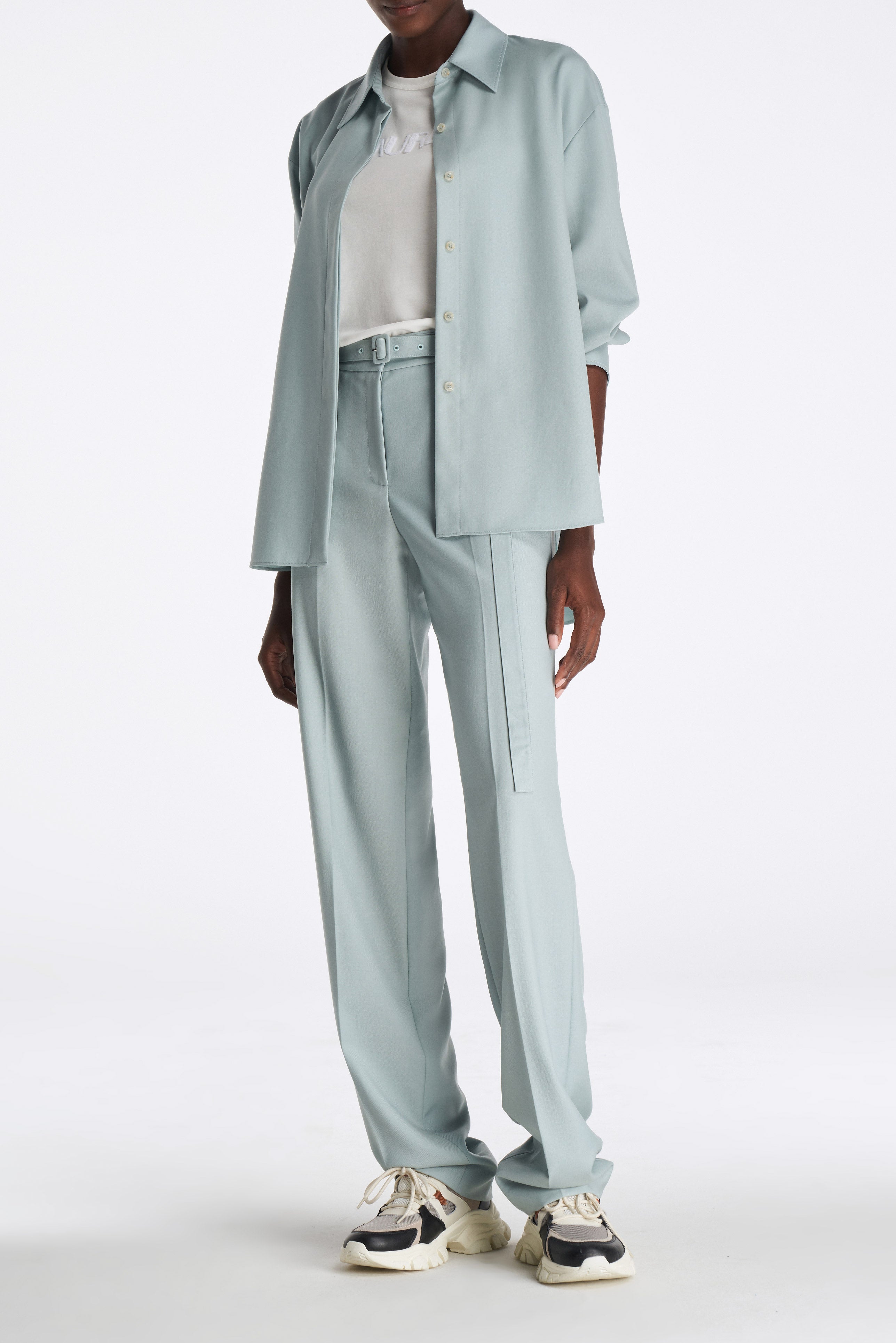 Laurèl Sky Blue Straight-Leg Trousers