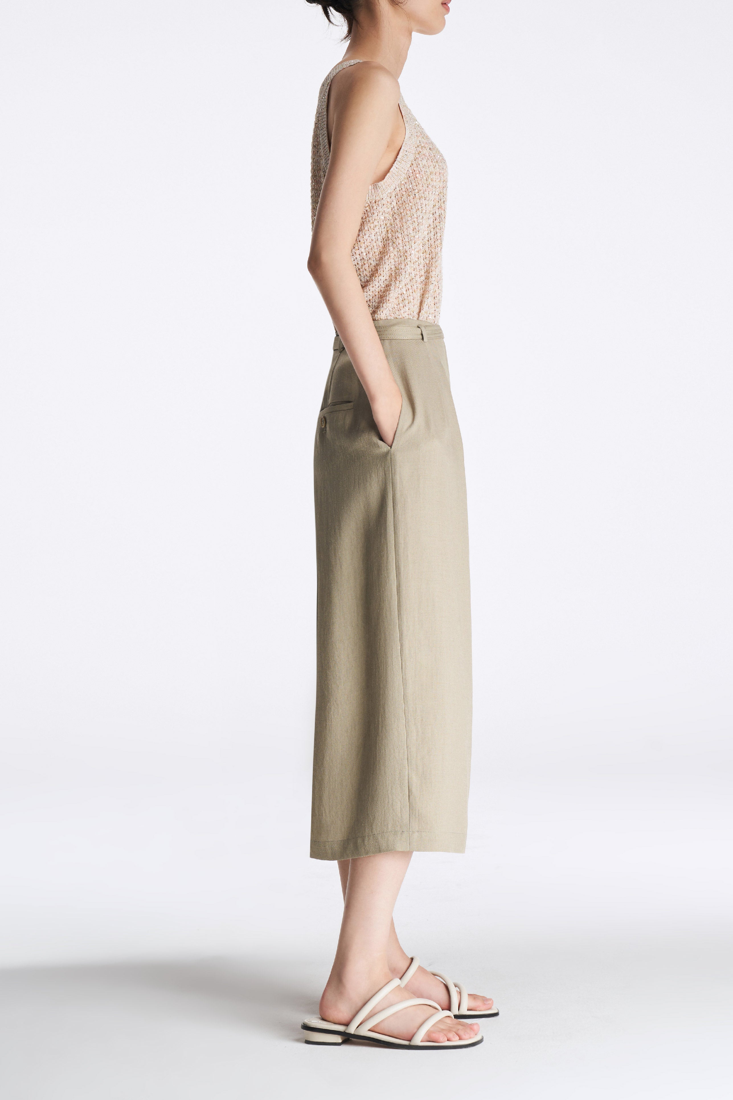 Laurèl Waist-Tied Acetate Midi Skirt