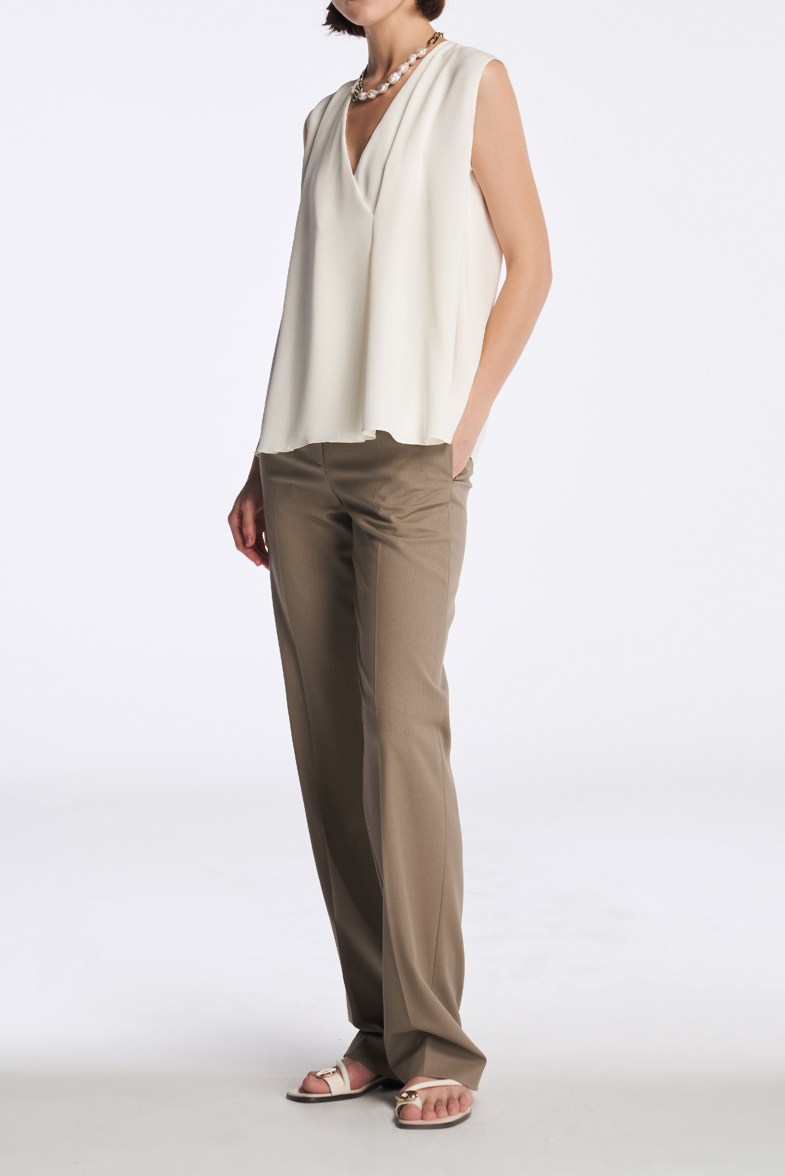 Laurèl Wool Straight-Leg Pants