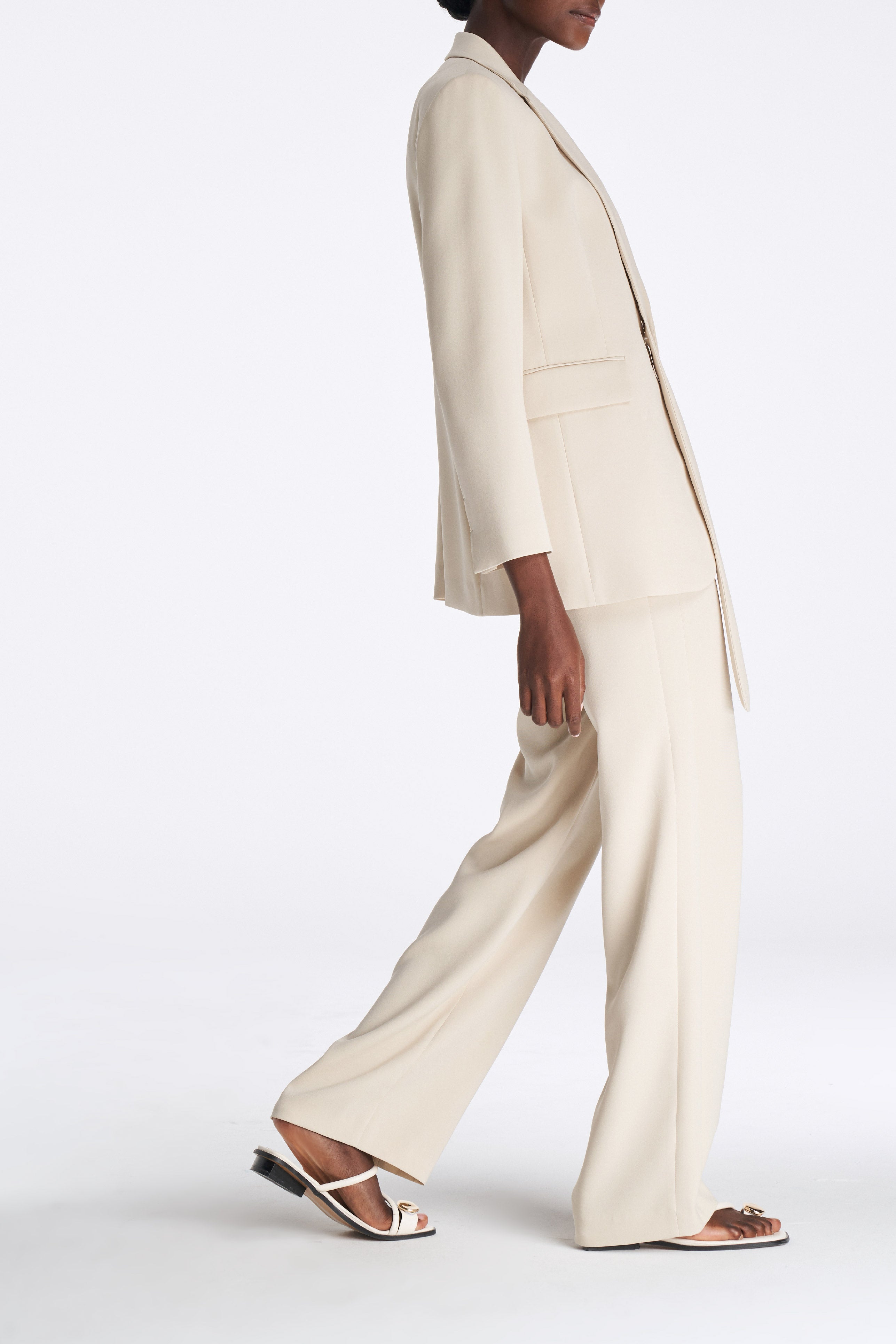Laurèl Flowy Lapel Silk Blazer