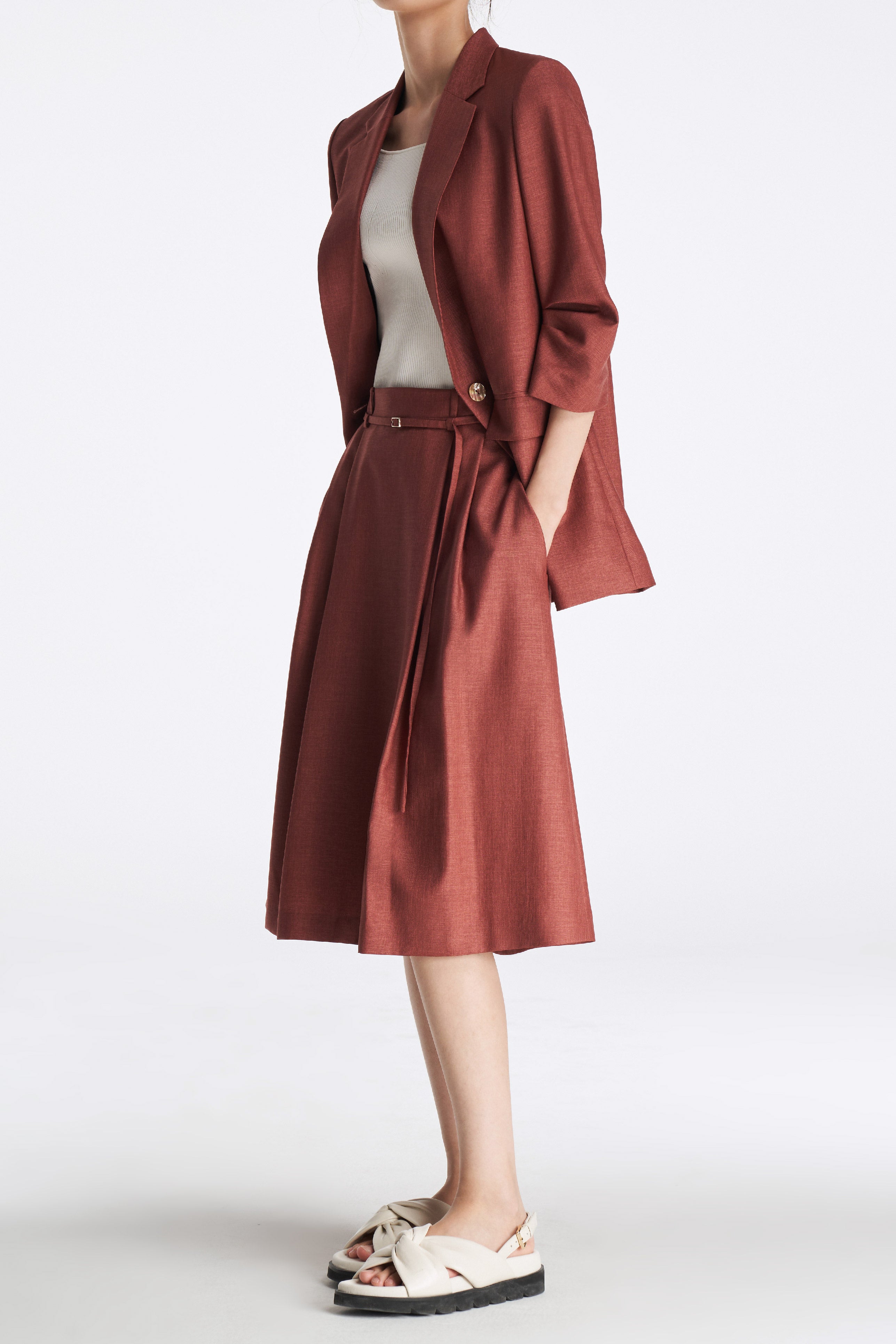 Laurèl Accordion Pleated Midi Skirt