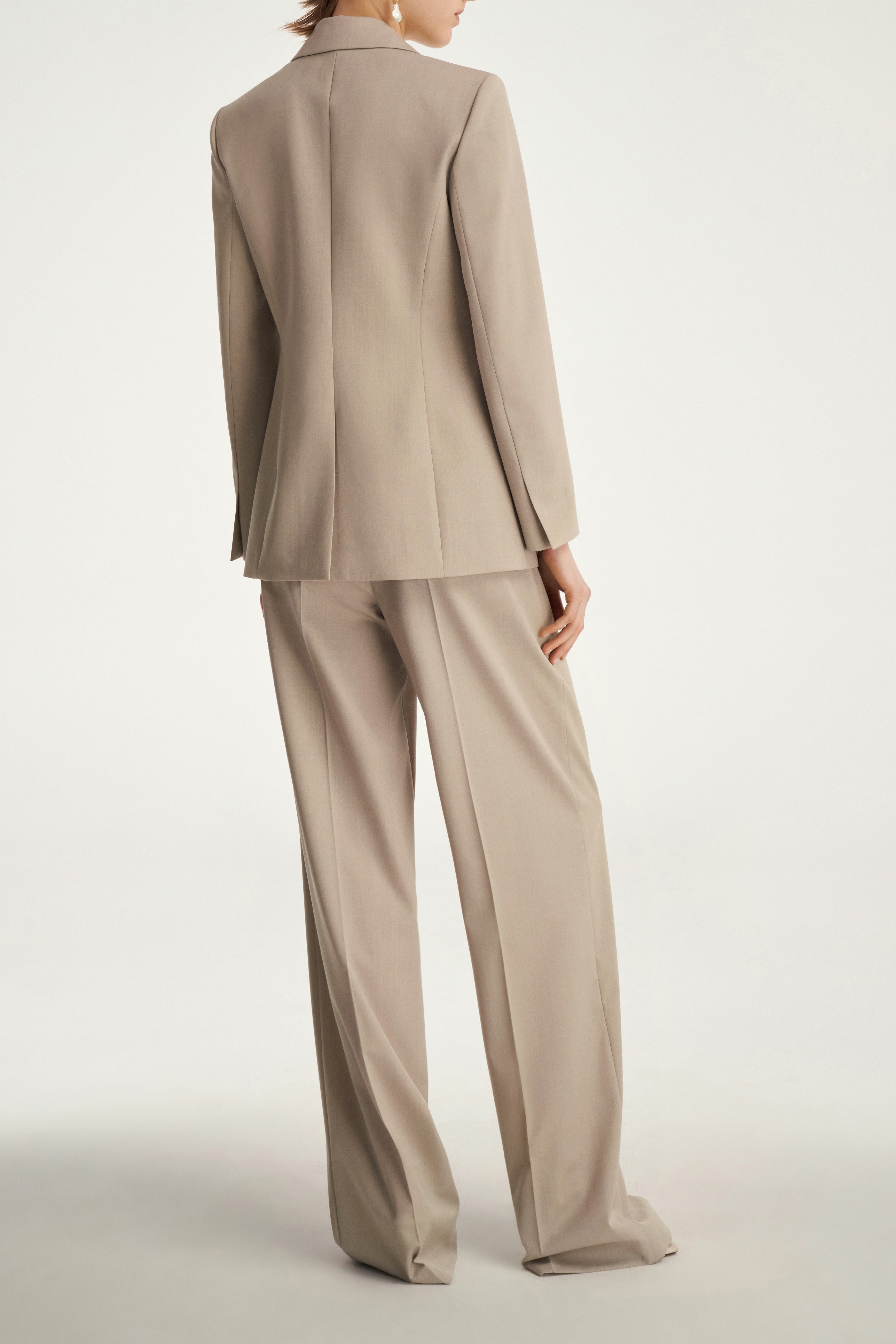 Laurèl Oak Gray Straight-Leg Wool Pants