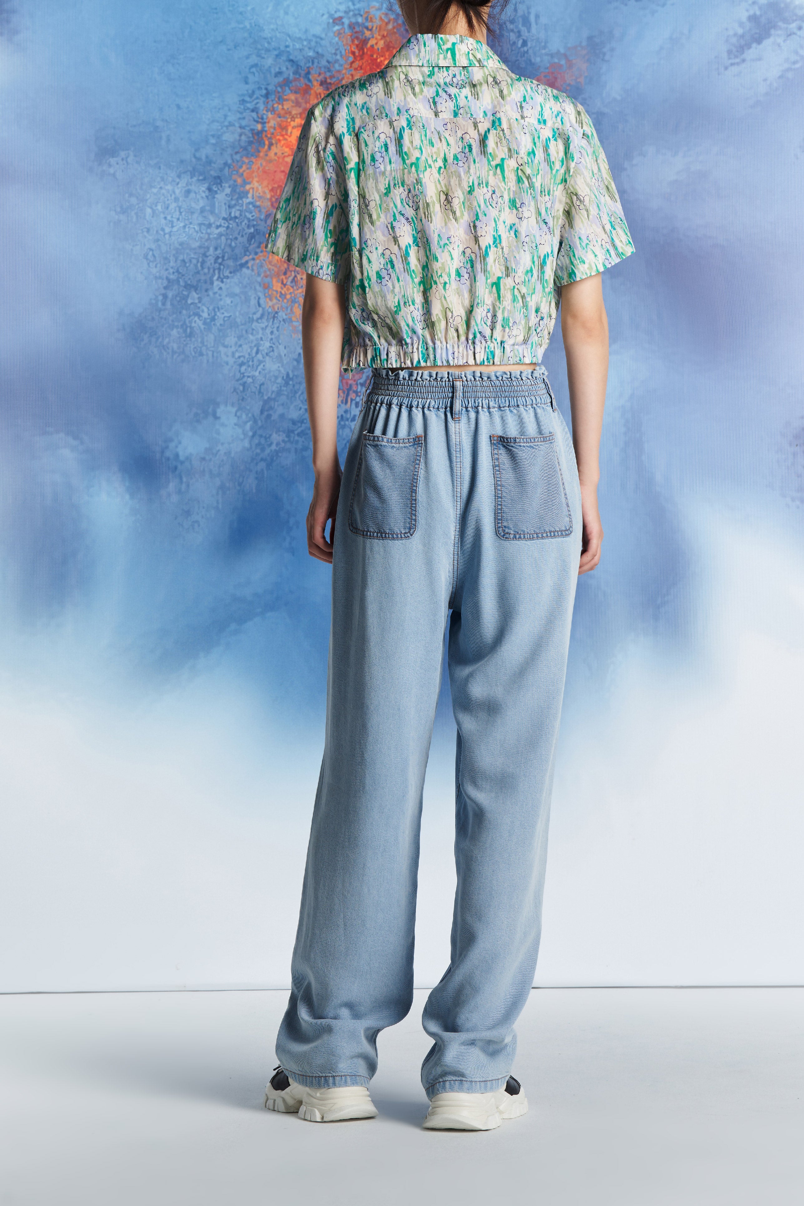 Laurèl Graffiti Art Print Pleated Shirt