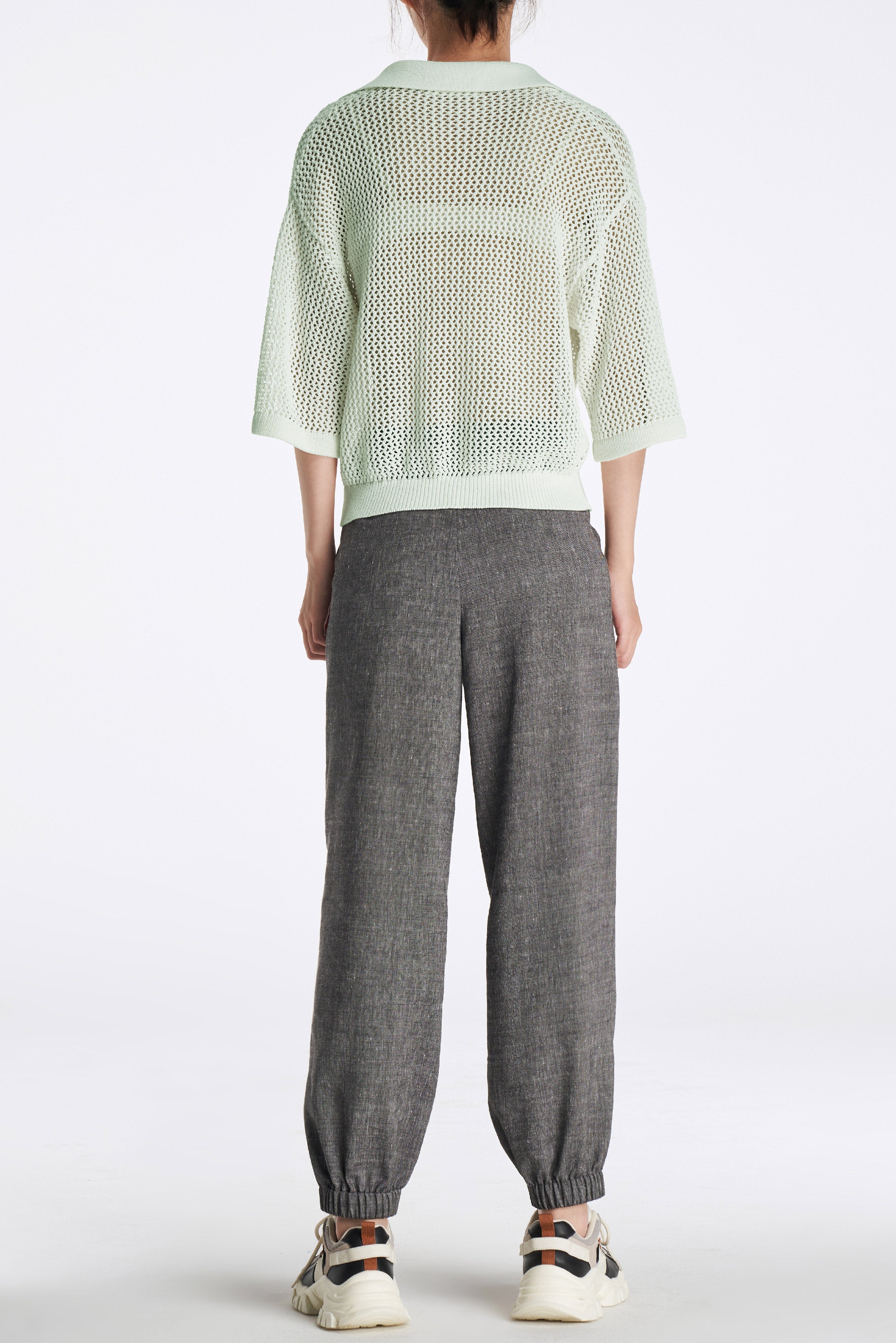 Laurèl Linen-Wool Tapered Pants