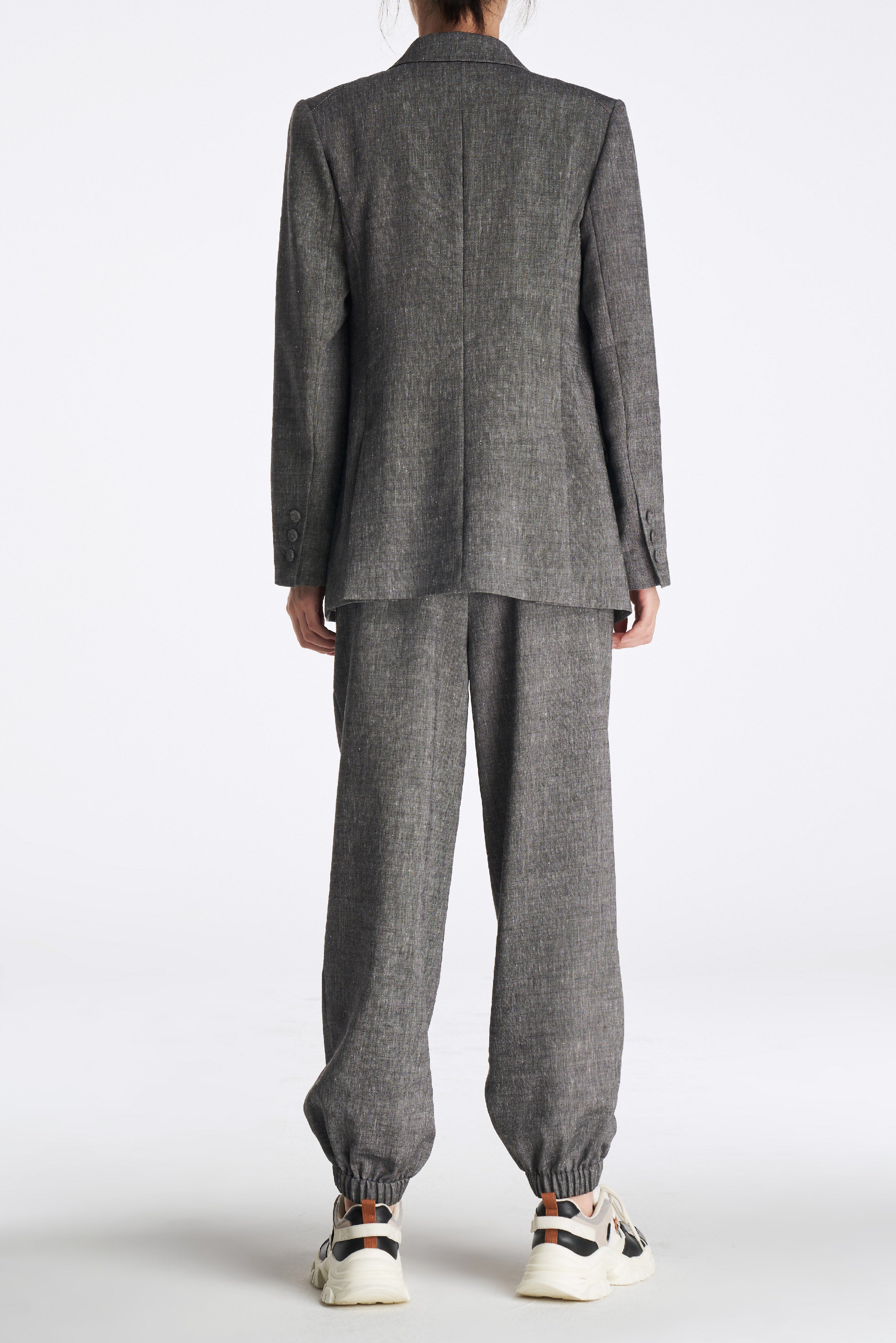 Laurèl Linen-Wool Double-Breasted Blazer