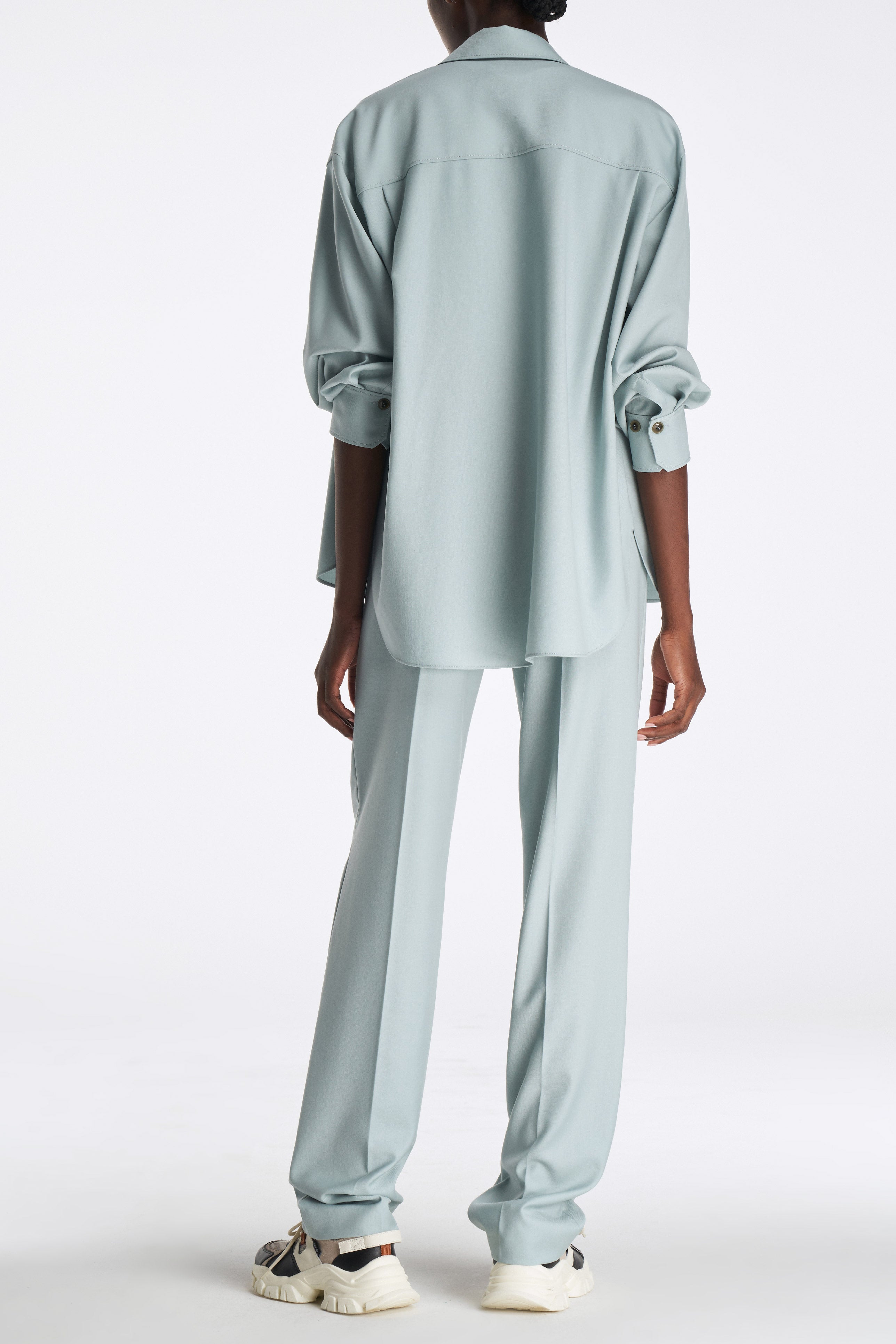Laurèl Sky Blue Straight-Leg Trousers