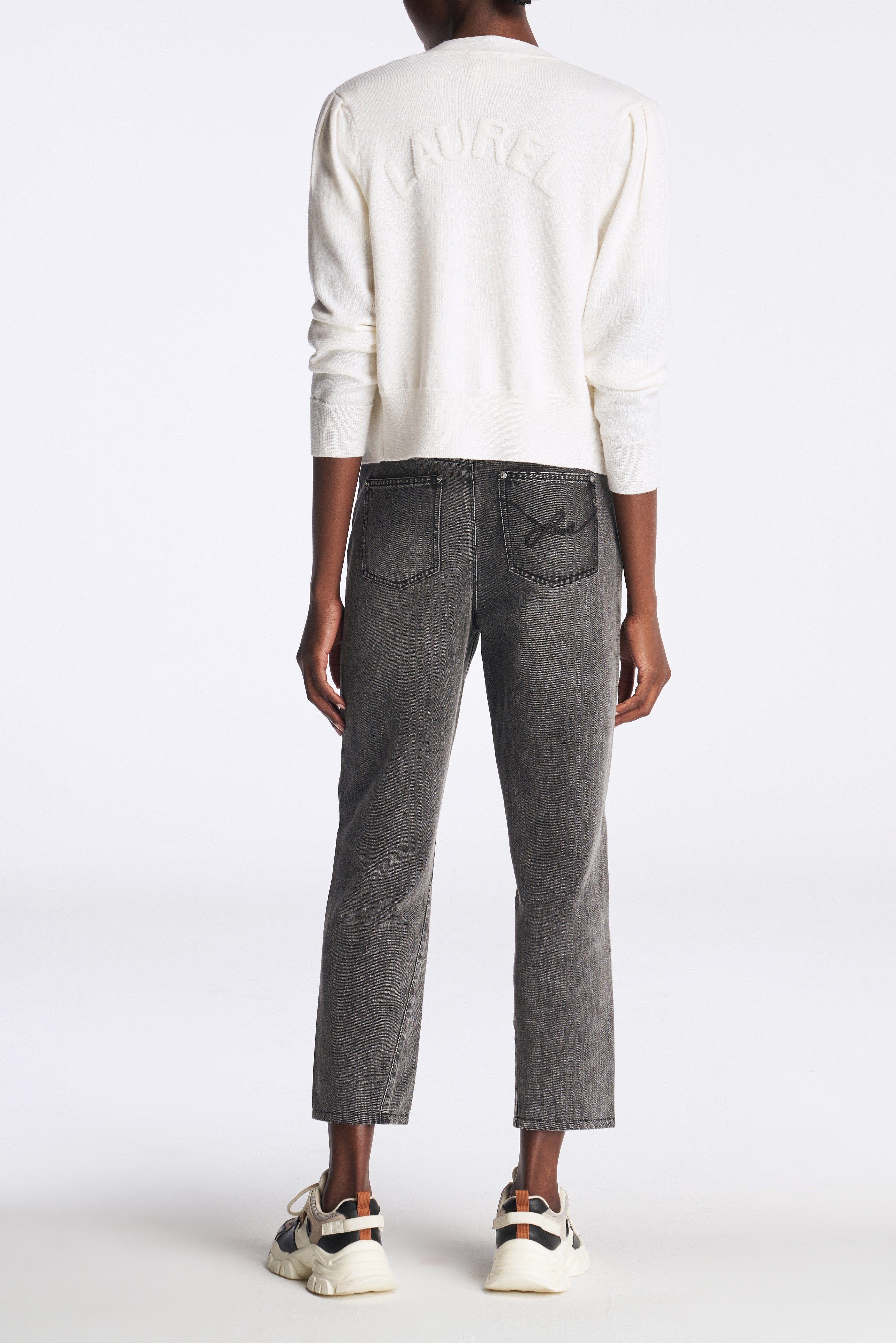 Laurèl LOGO Wool Cardigan Sweater