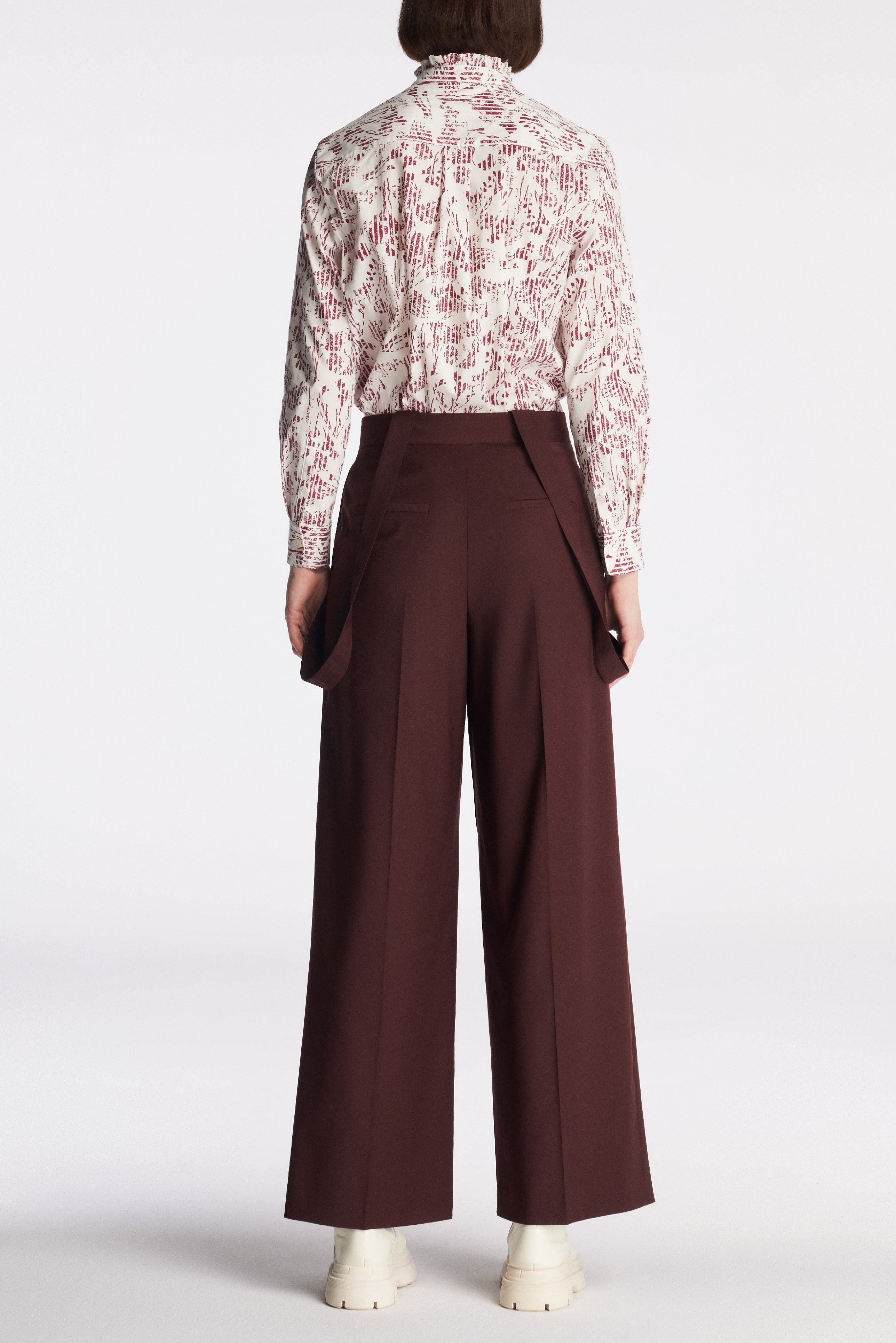 Laurèl Wool Detachable Suspender Trousers