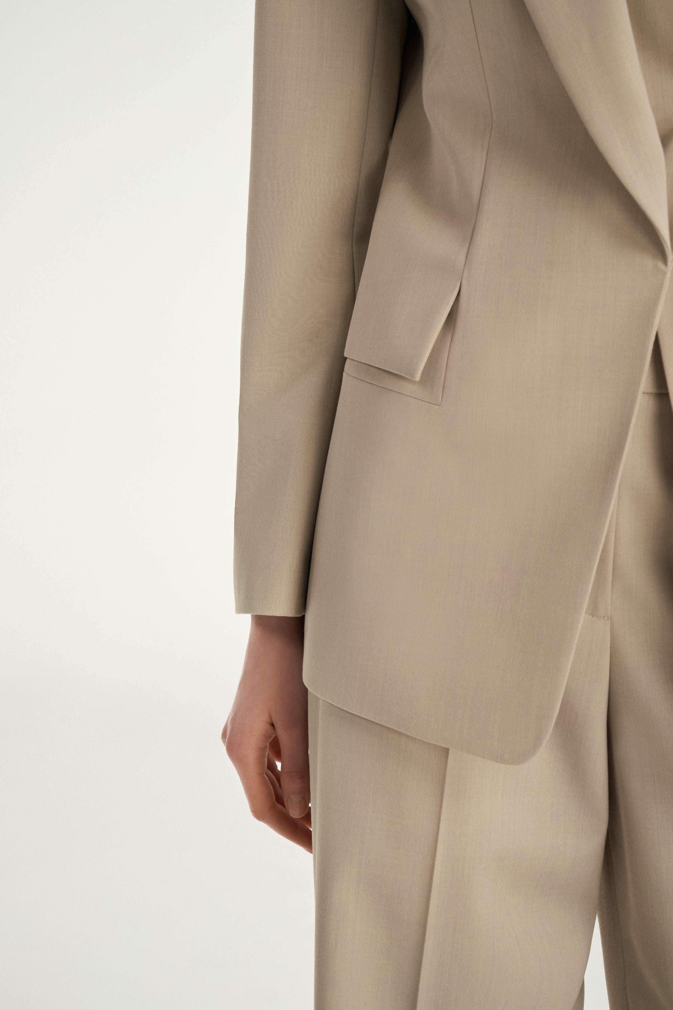 Laurèl Oak Gray Straight-Leg Wool Pants