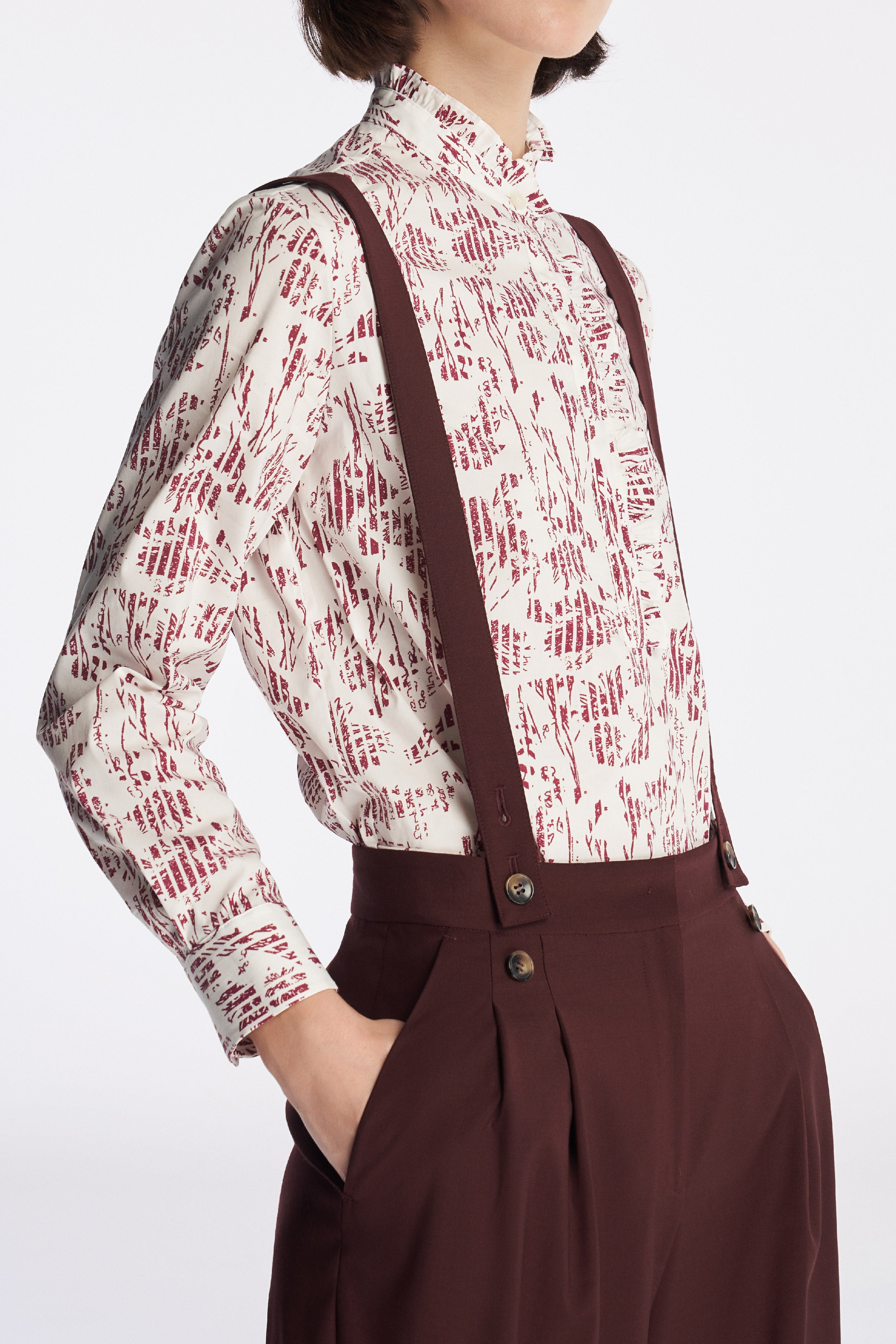 Laurèl Wool Detachable Suspender Trousers