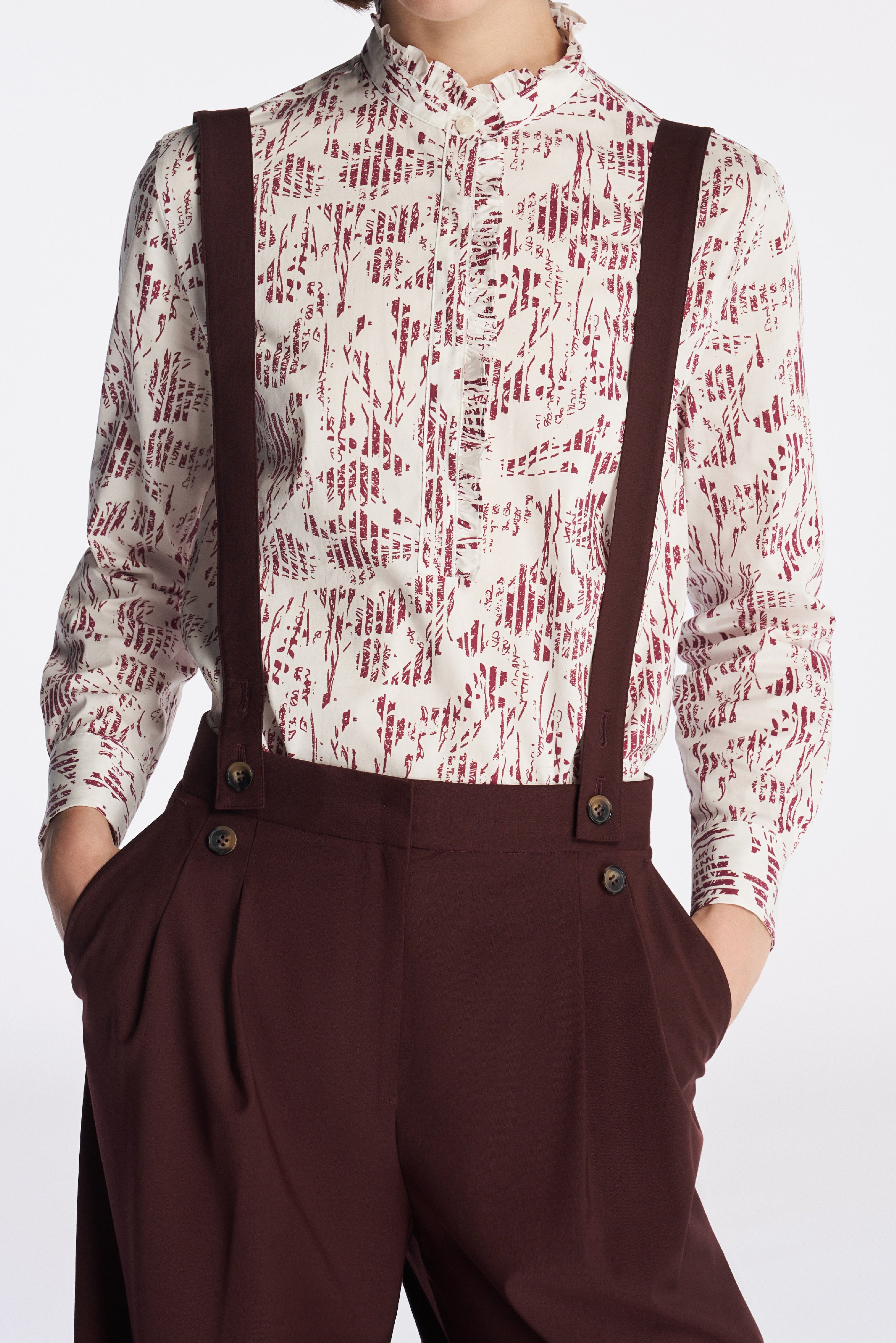 Laurèl Wool Detachable Suspender Trousers