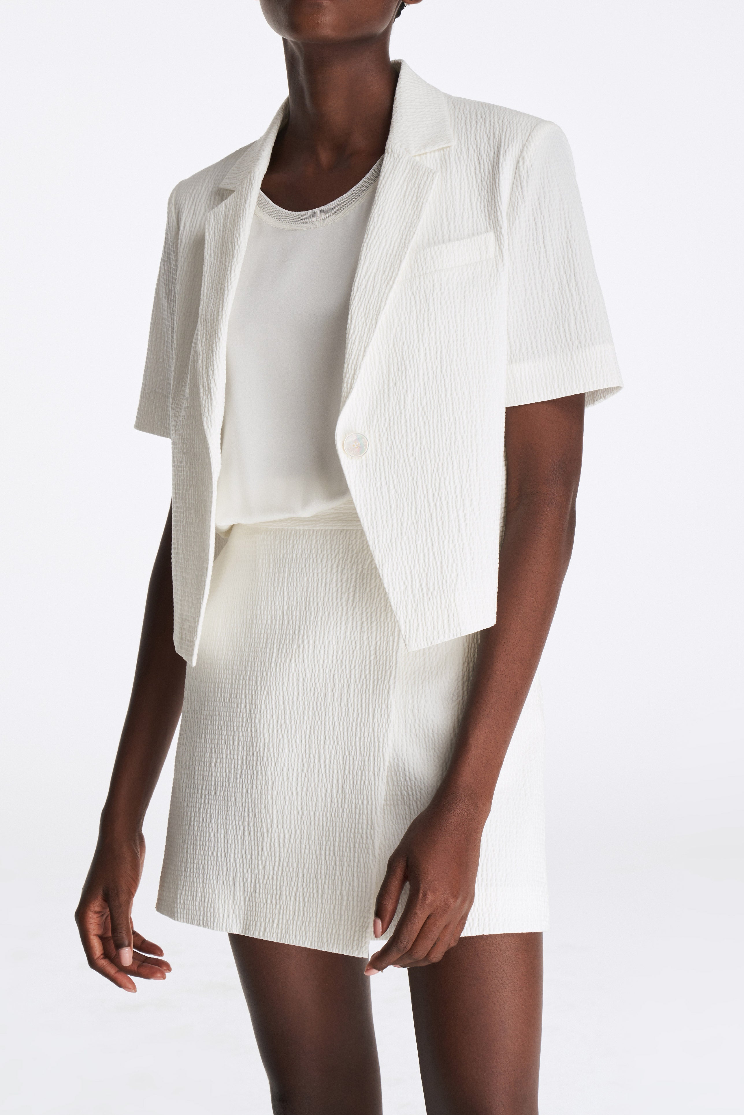 Laurèl White Cotton A-line Shorts