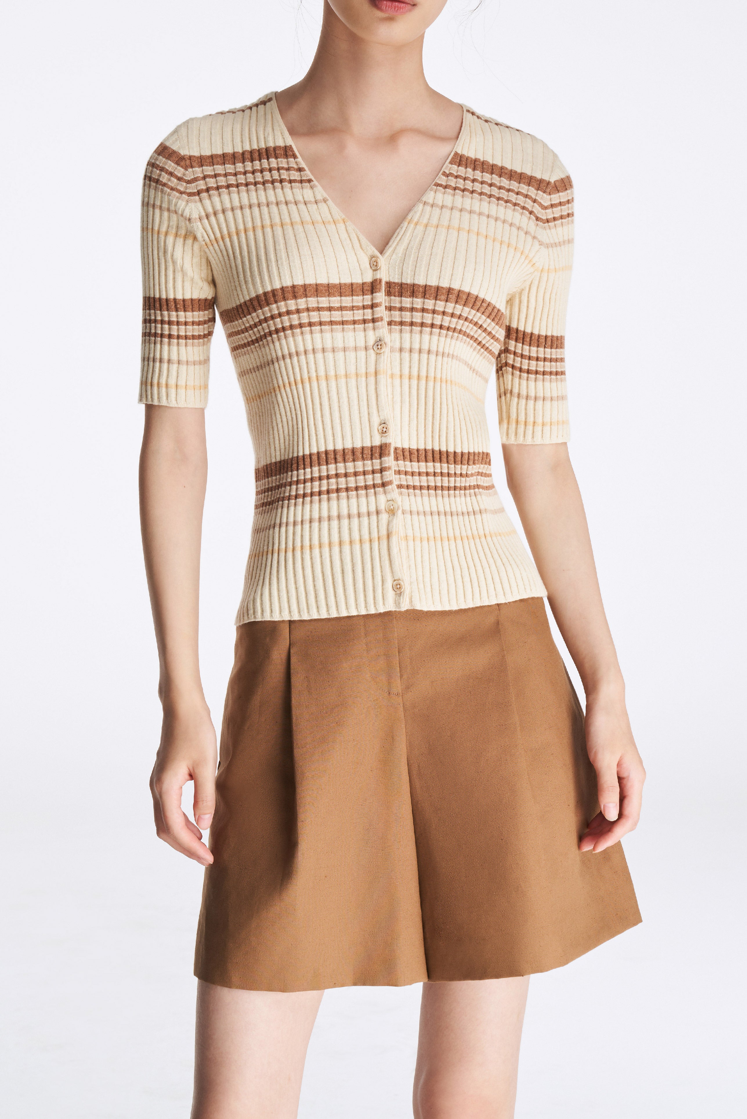 Laurèl V-Neck Knit Cardigan
