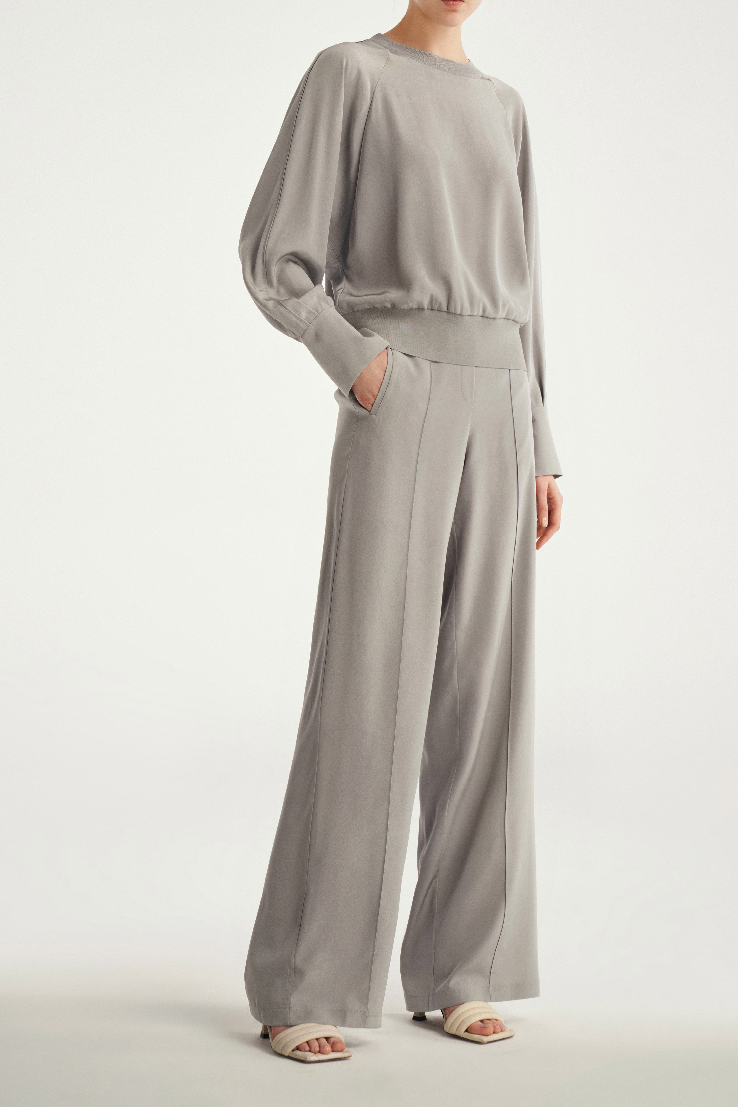 Laurèl  24mm Silk Straight Wide-Leg Trousers