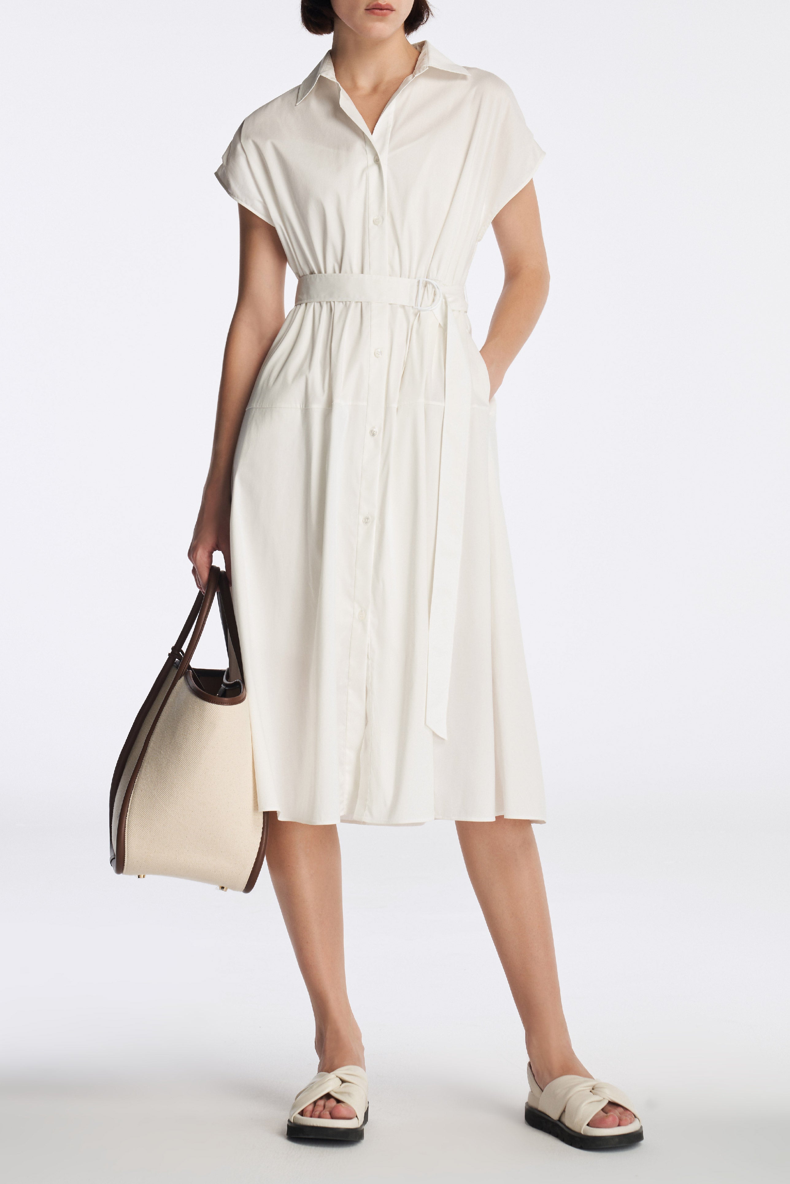 Laurèl Cap Sleeve Shirt Dress