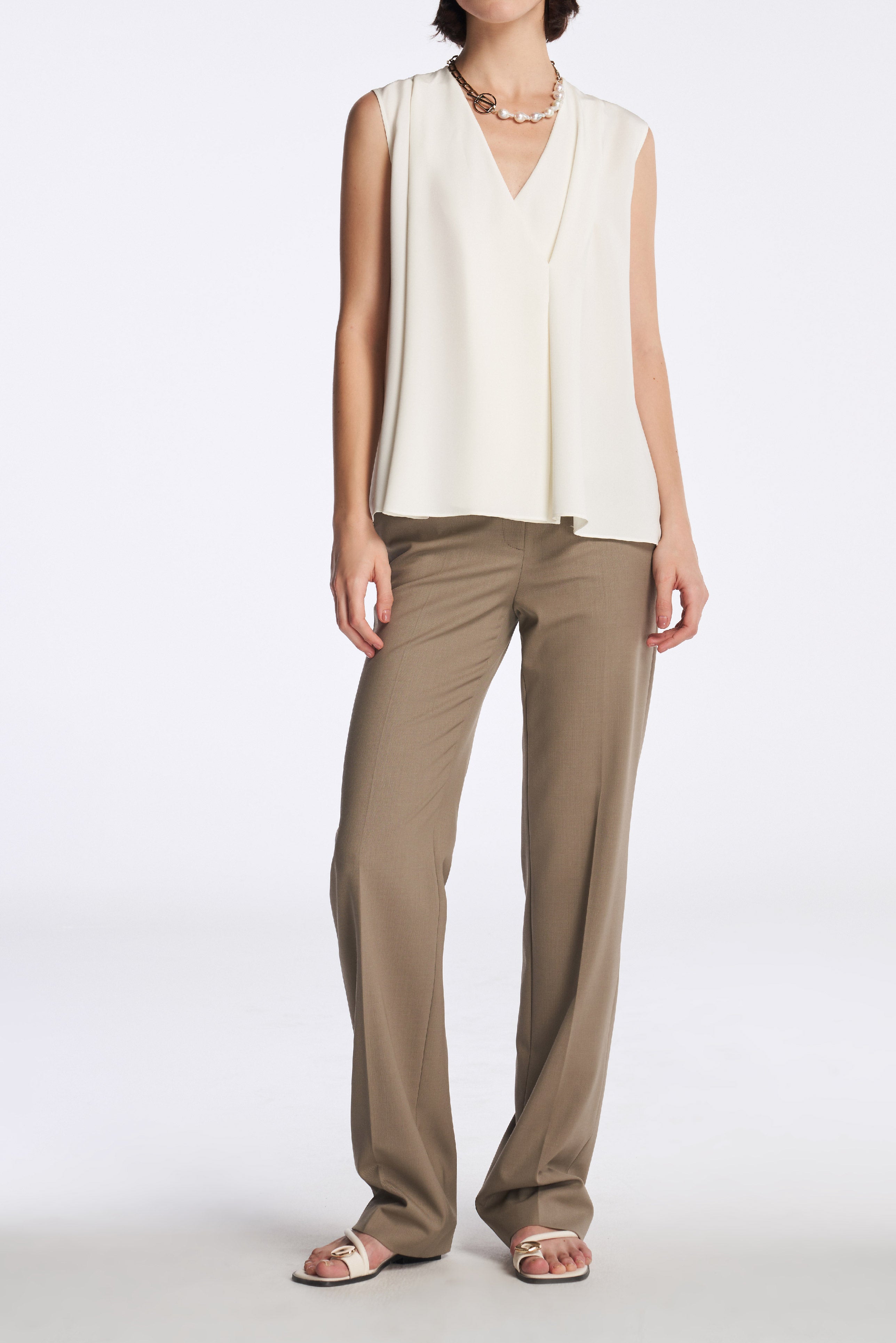 Laurèl Wool Straight-Leg Pants