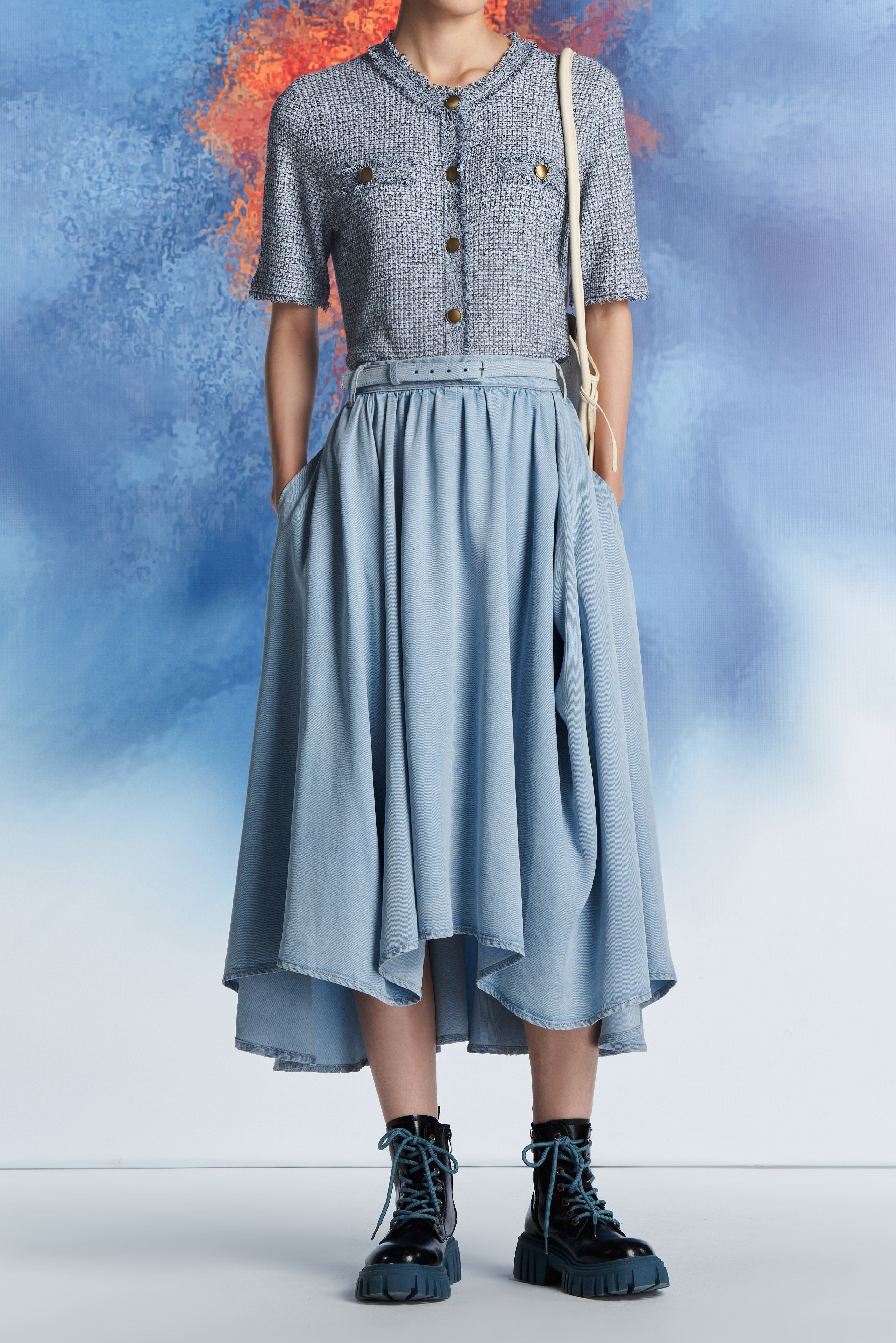 Laurèl Flared Tencel Skirt