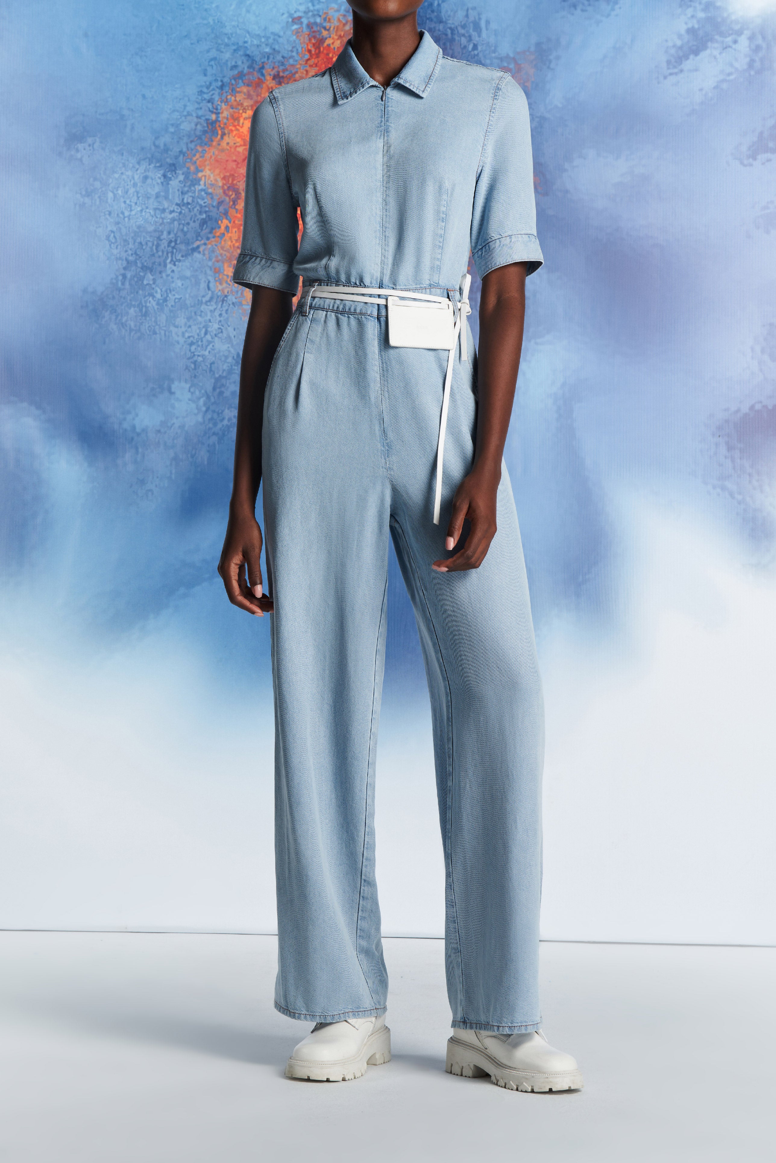 Laurèl Minimalist Denim Blue Jumpsuit