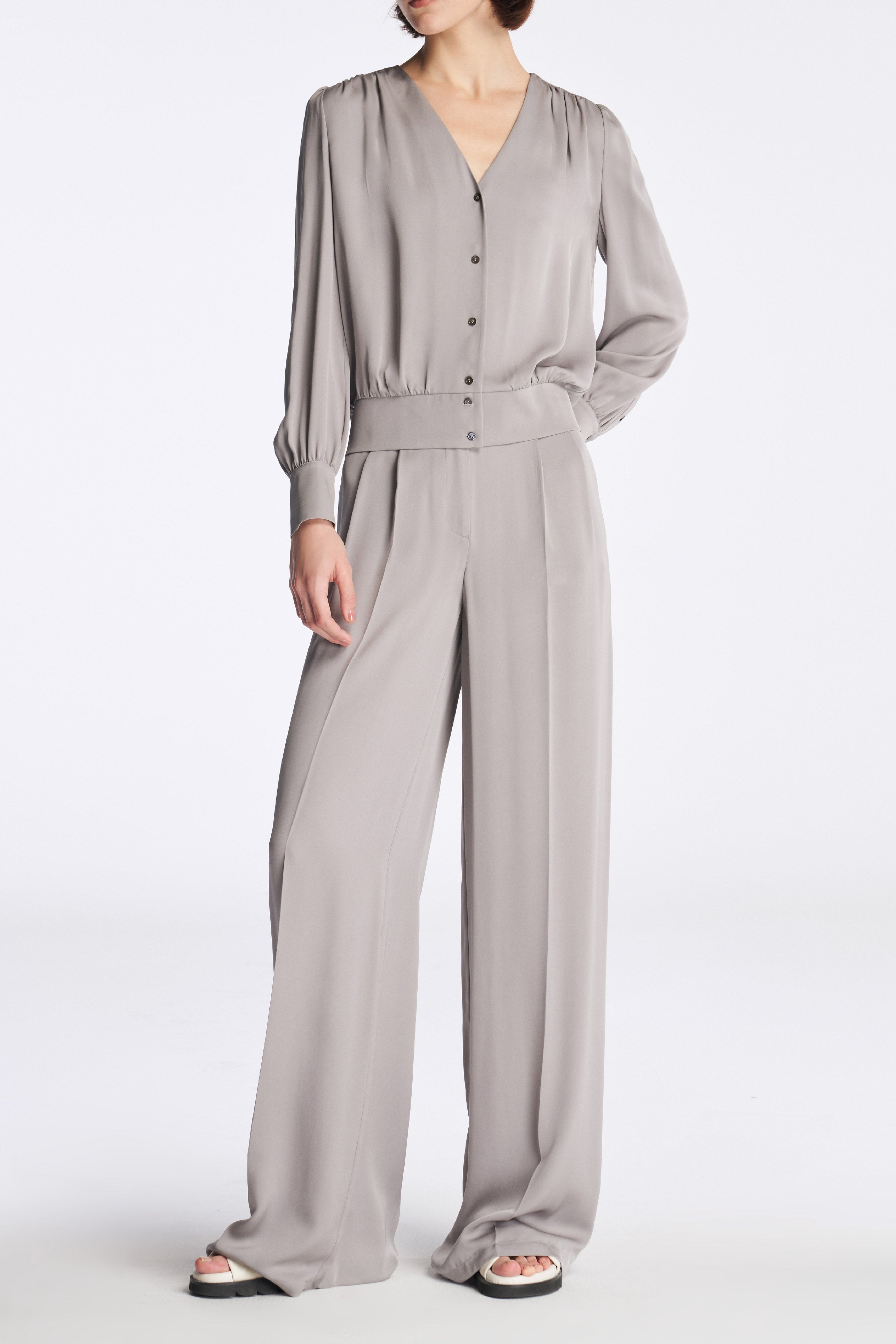 Laurèl Wide-Leg Silk Pants