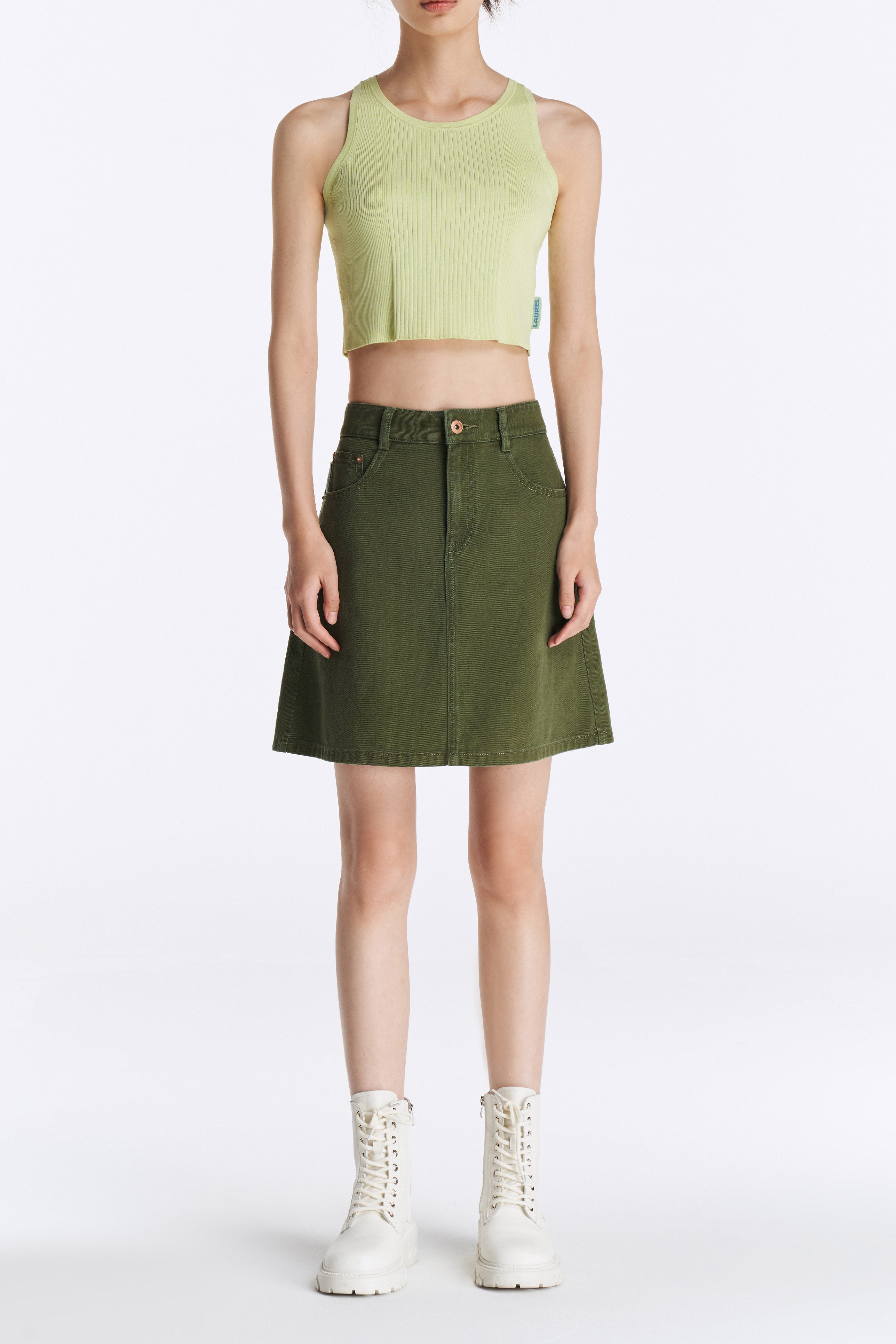 Laurèl Green Short Knit Tank