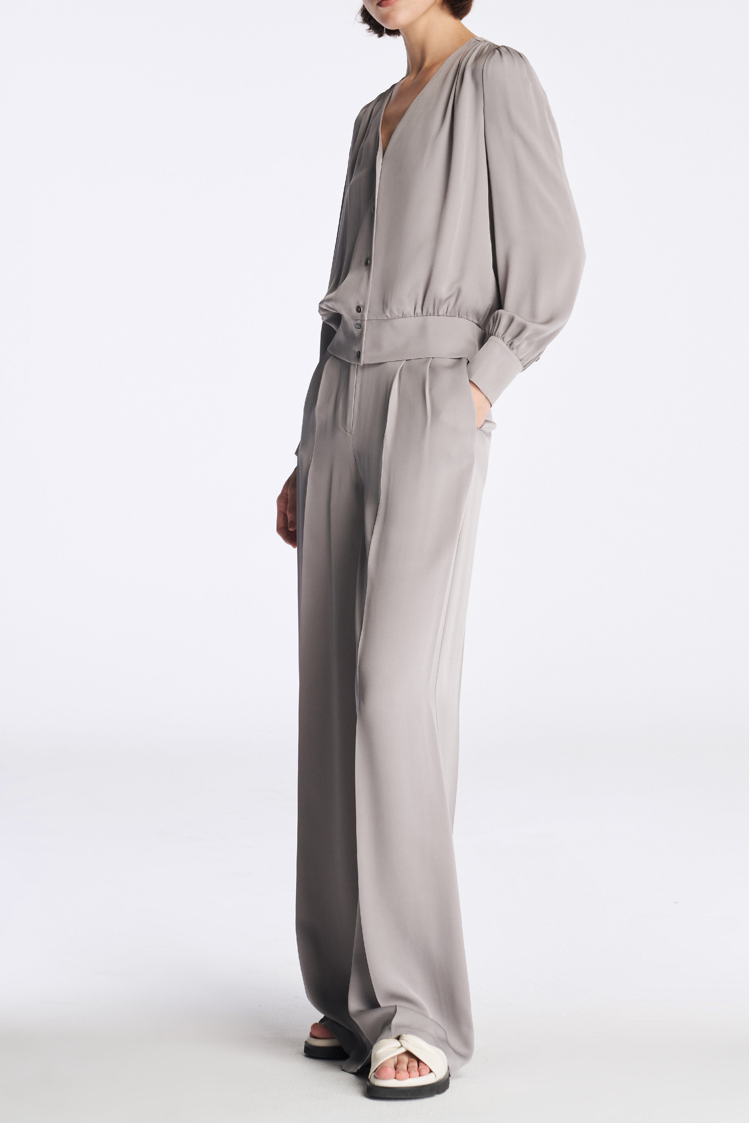 Laurèl Wide-Leg Silk Pants