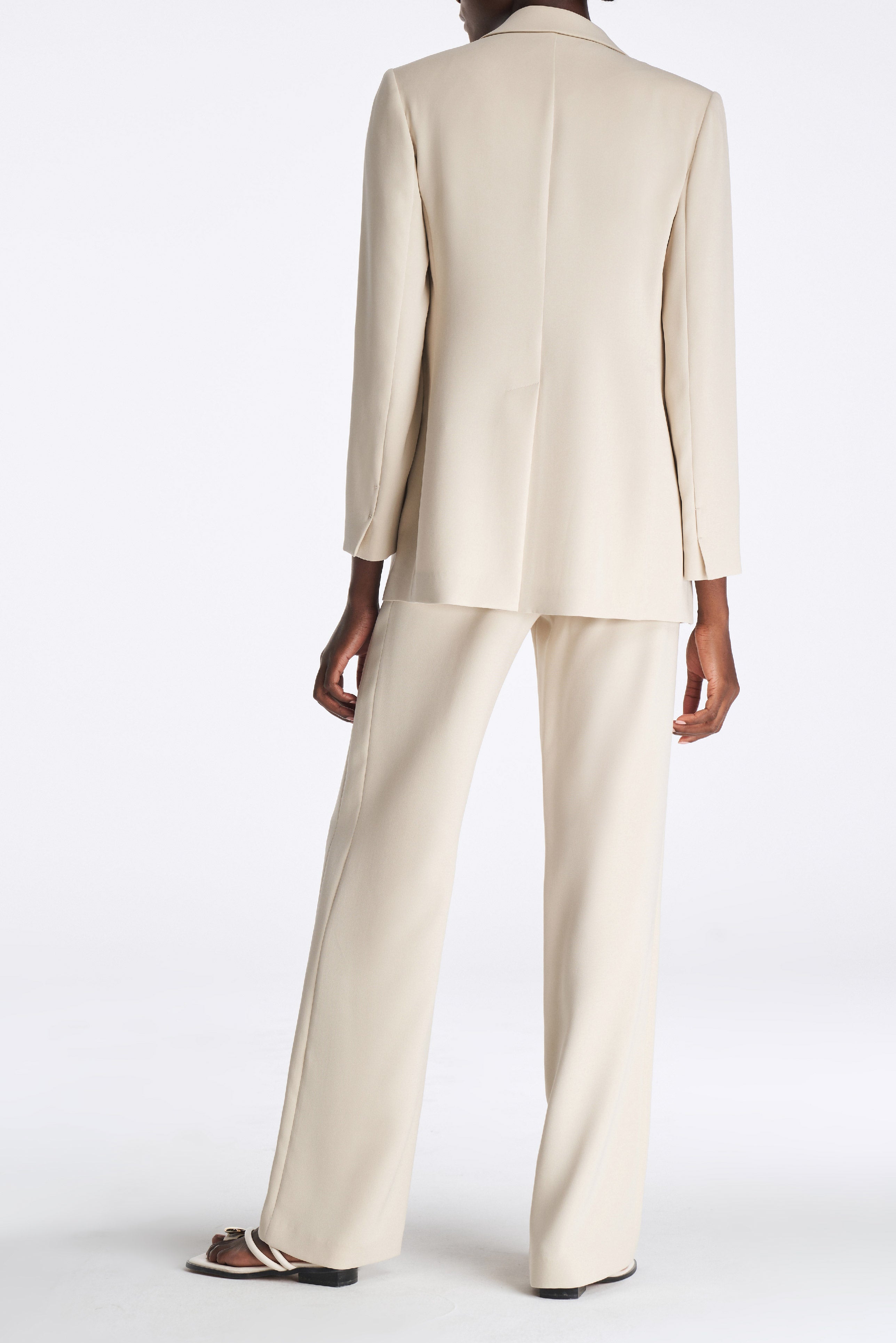 Laurèl Flowy Lapel Silk Blazer