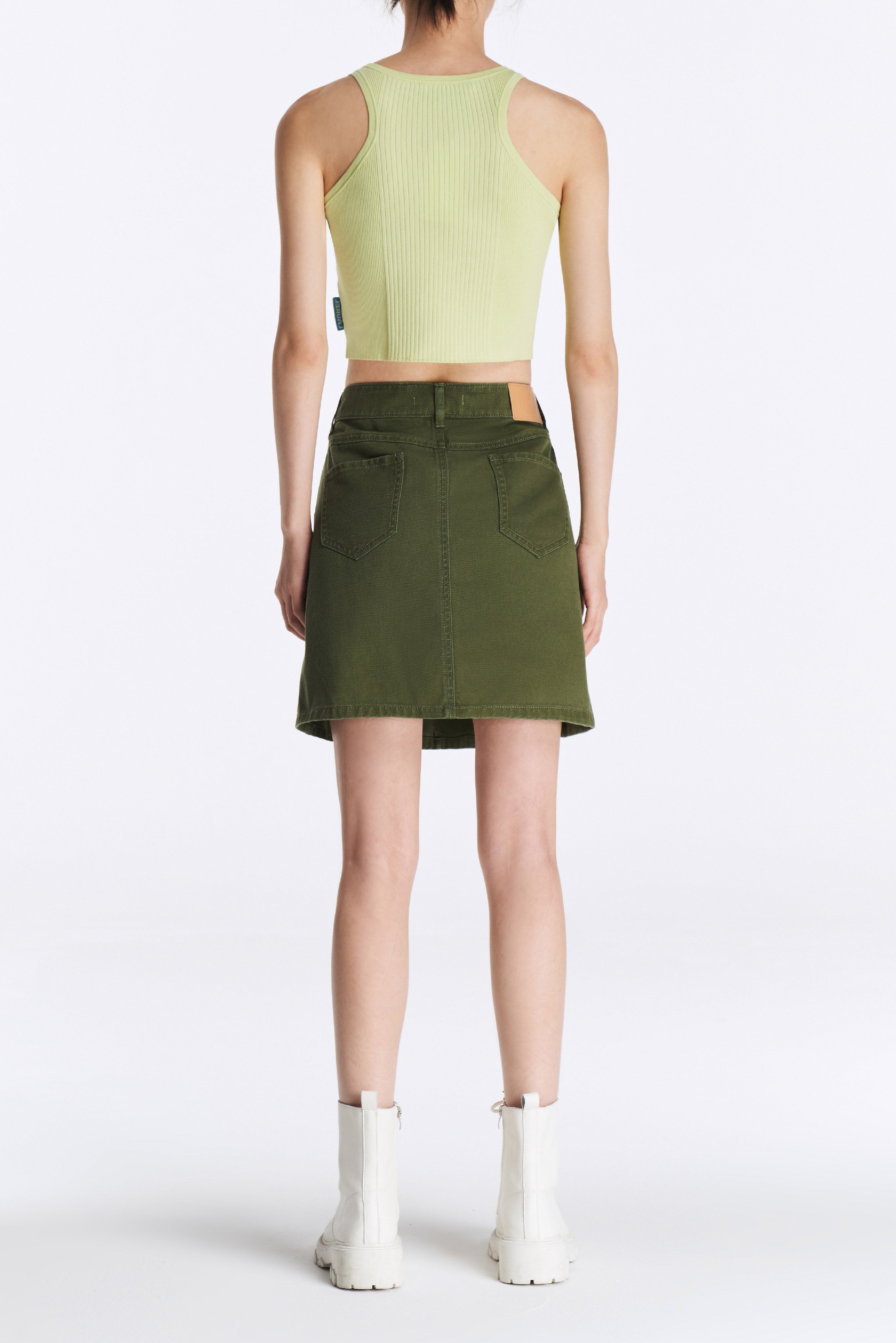 Laurèl Green Short Knit Tank