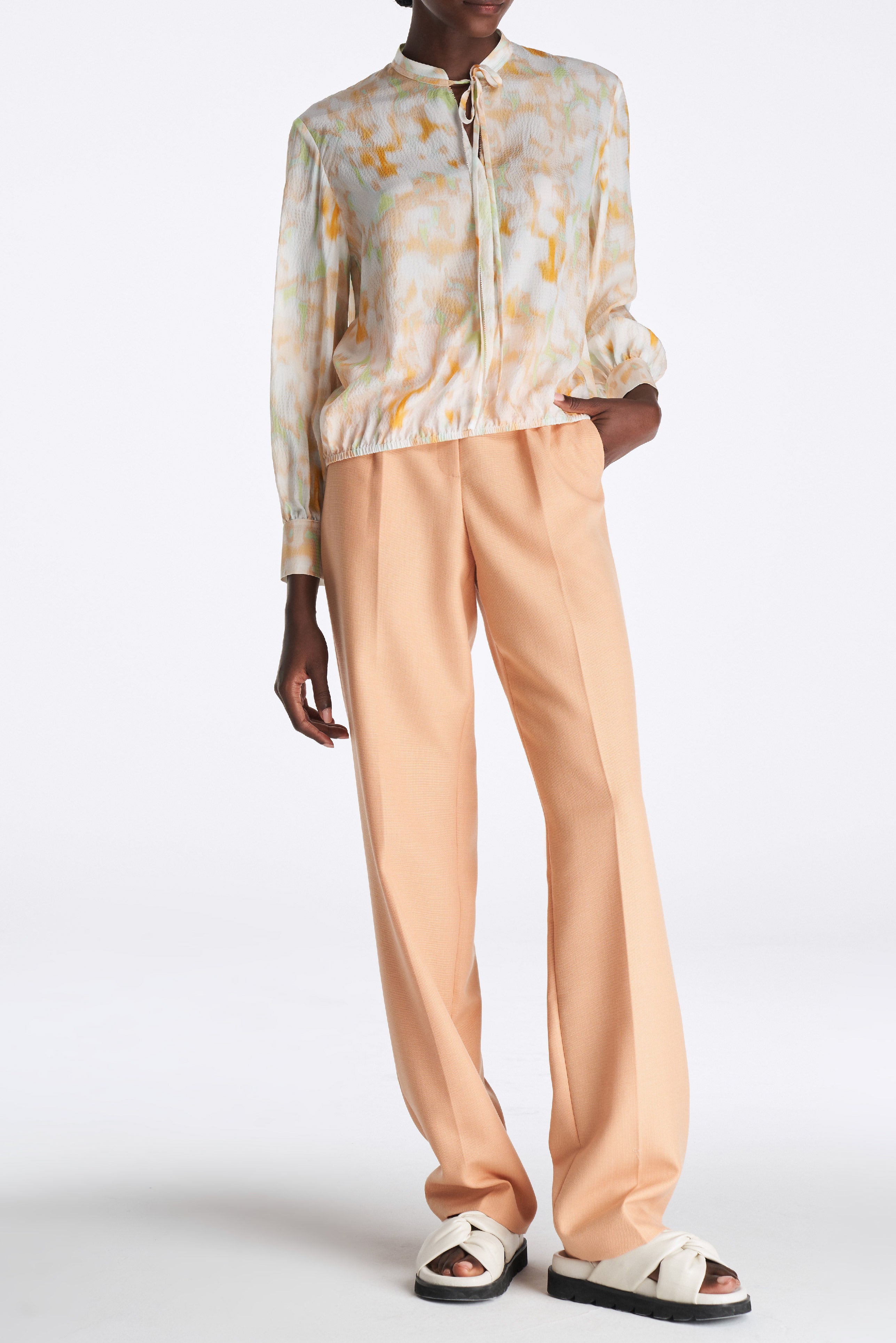 Laurèl Orange Straight-Leg Trousers