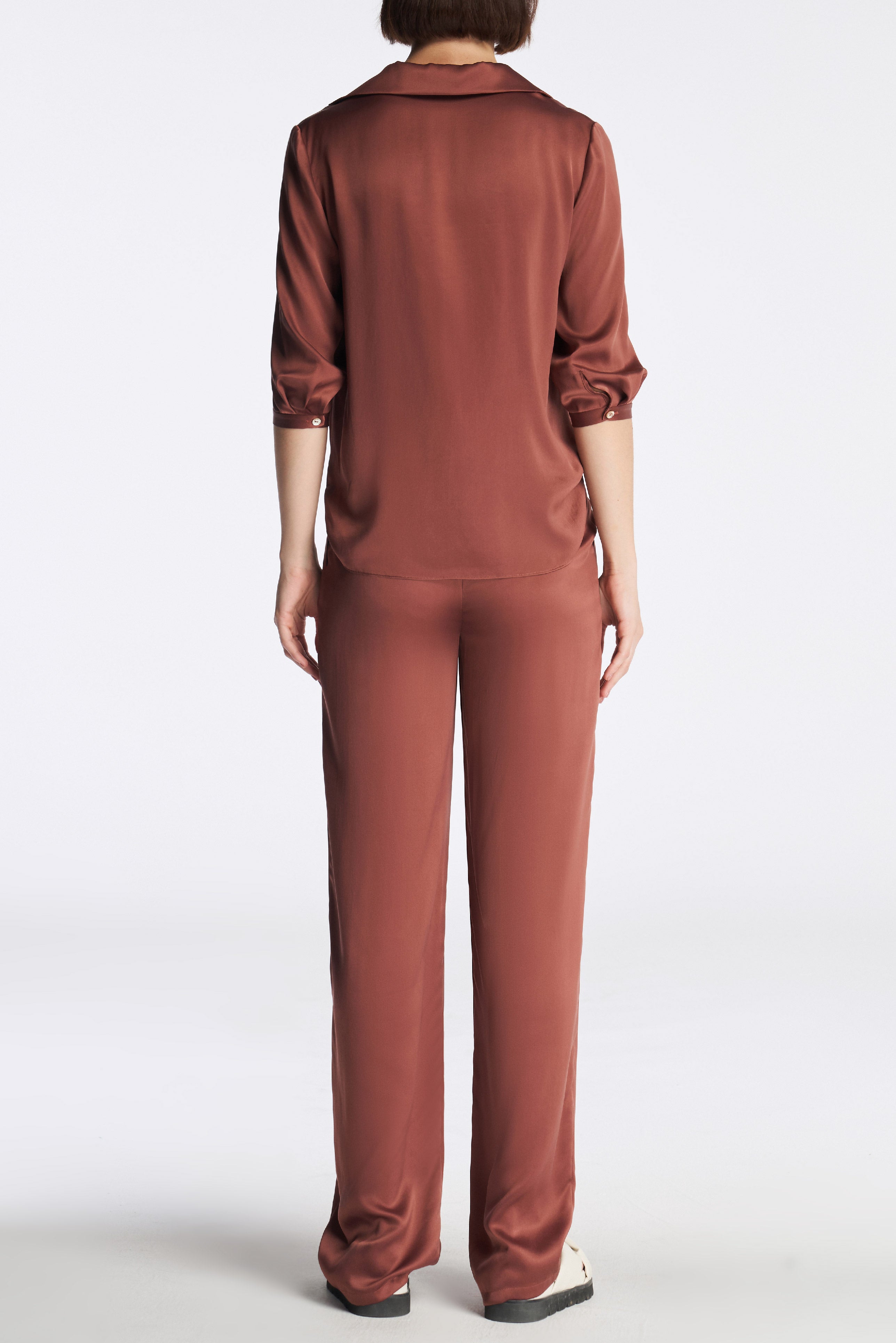Laurèl Asymmetric Sun-Protective Silk Blouse