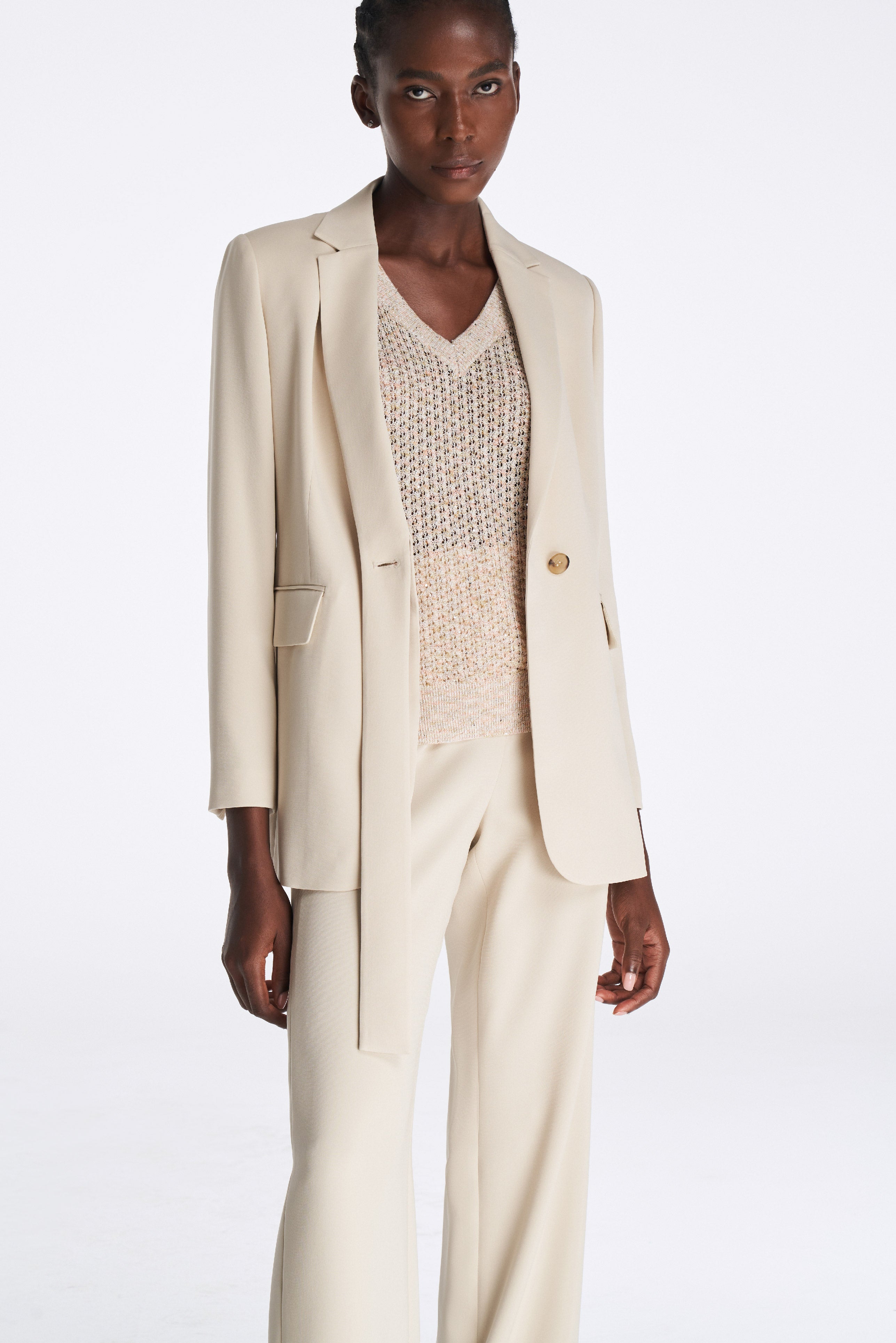 Laurèl Flowy Lapel Silk Blazer