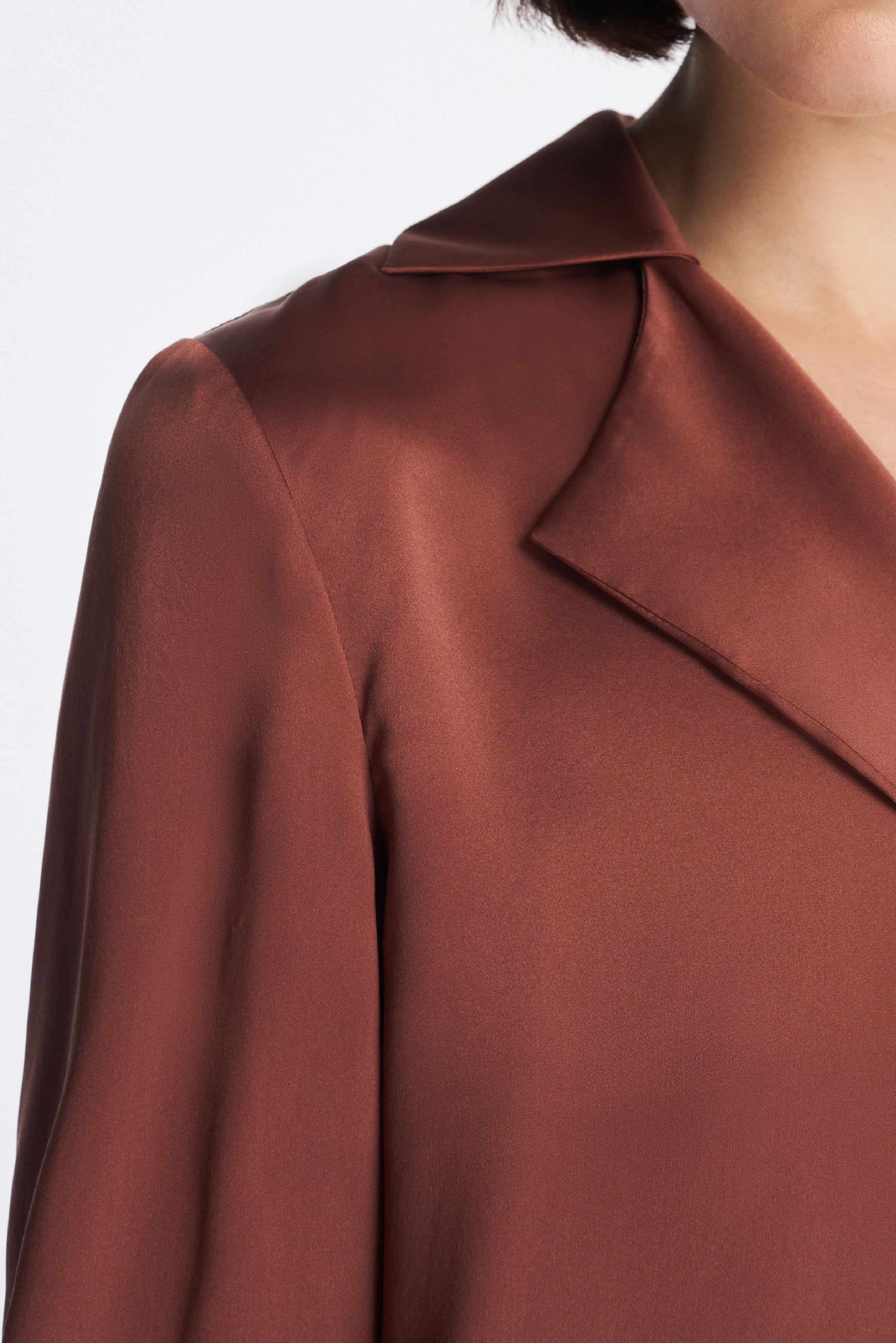 Laurèl Asymmetric Sun-Protective Silk Blouse