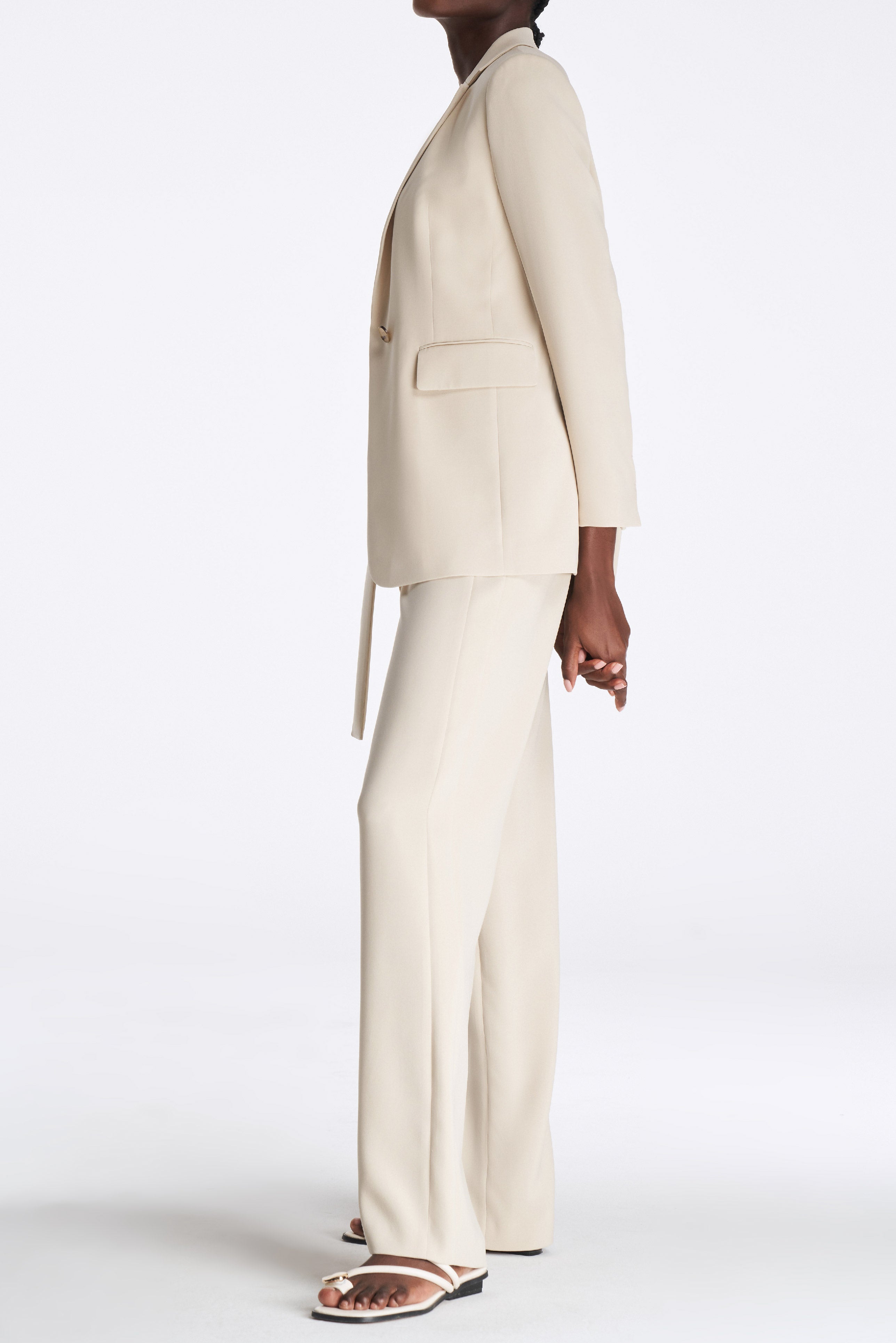 Laurèl Flowy Lapel Silk Blazer