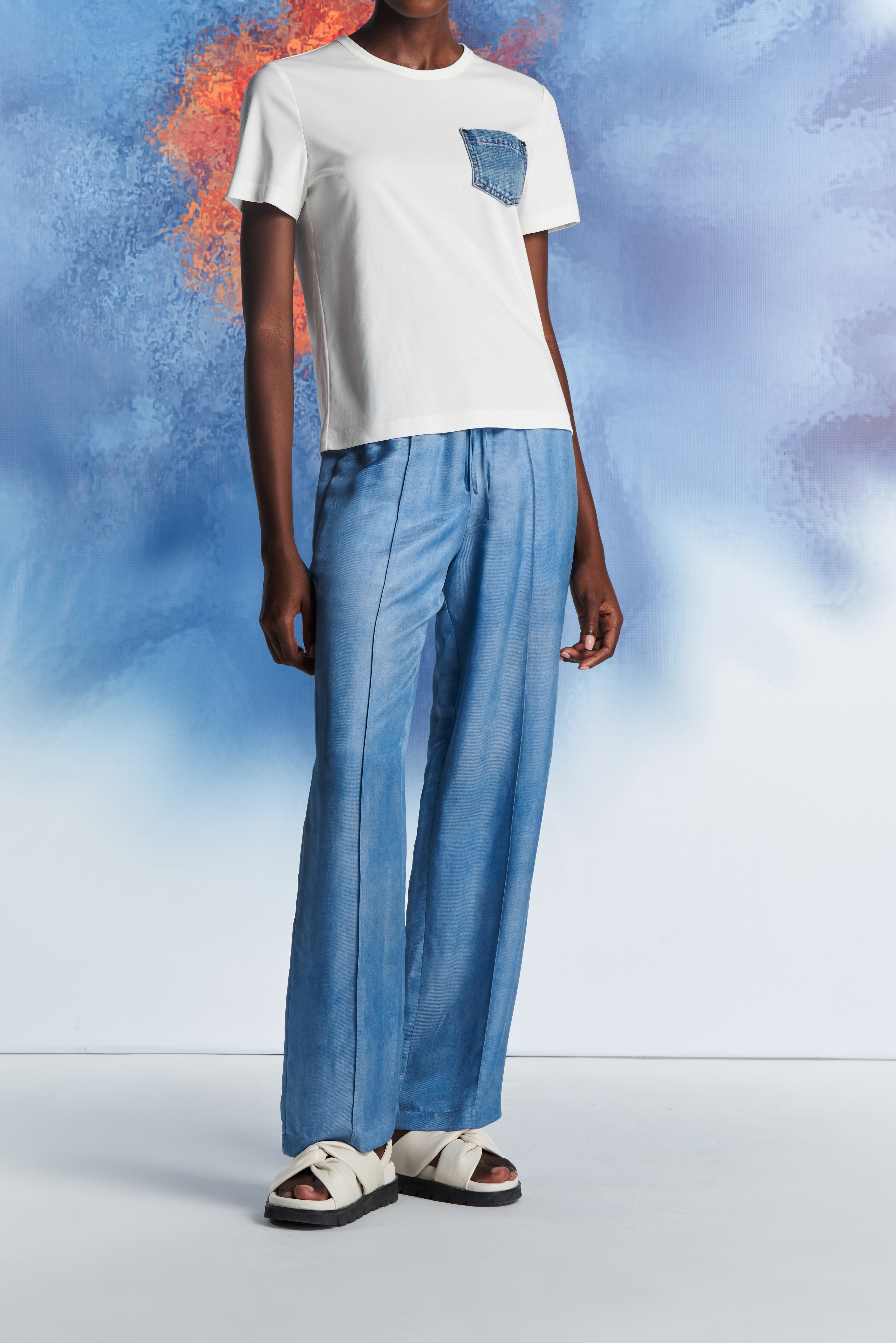 Laurèl Denim Blue Wide-Leg Pants