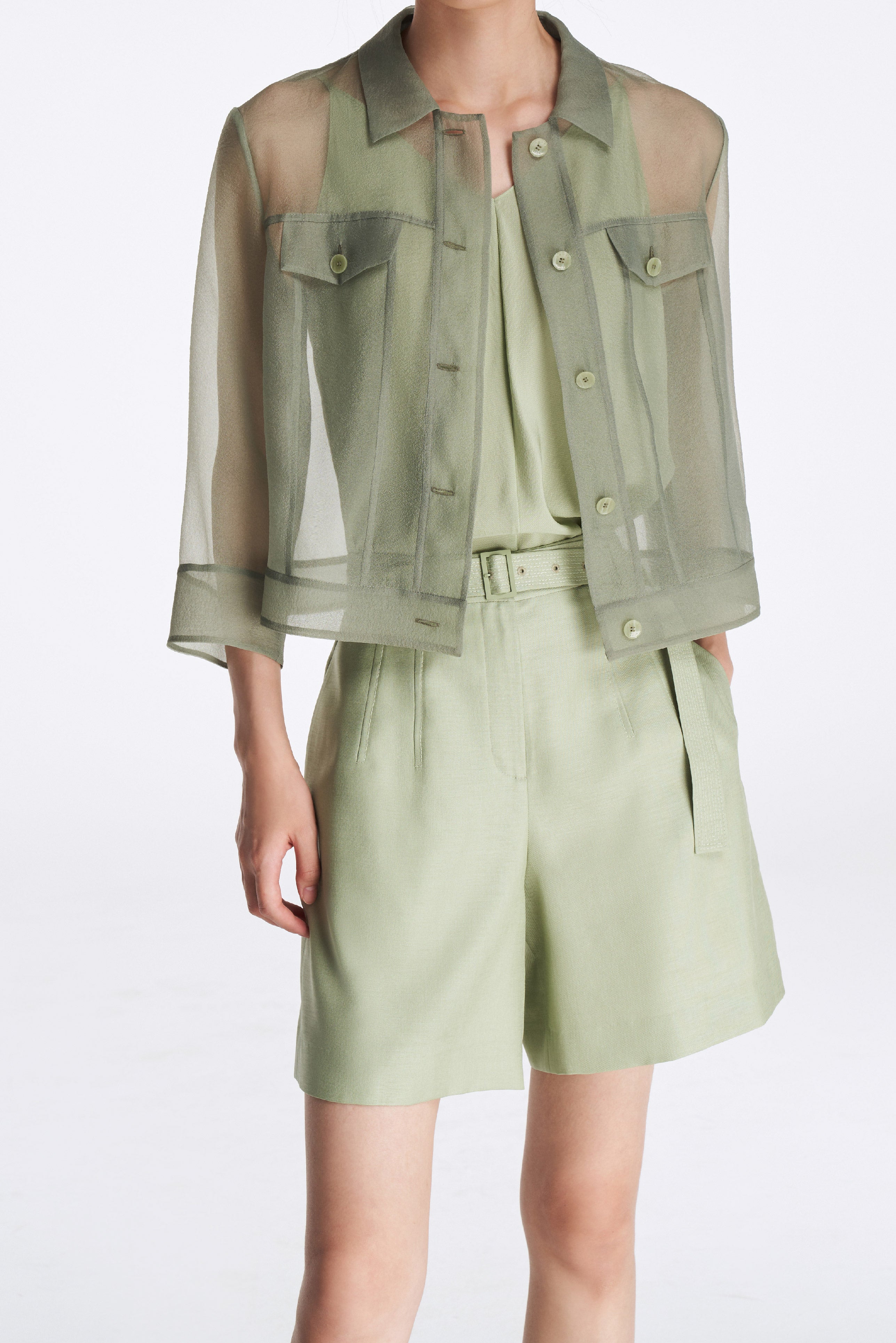 Laurèl Organza Cropped Jacket